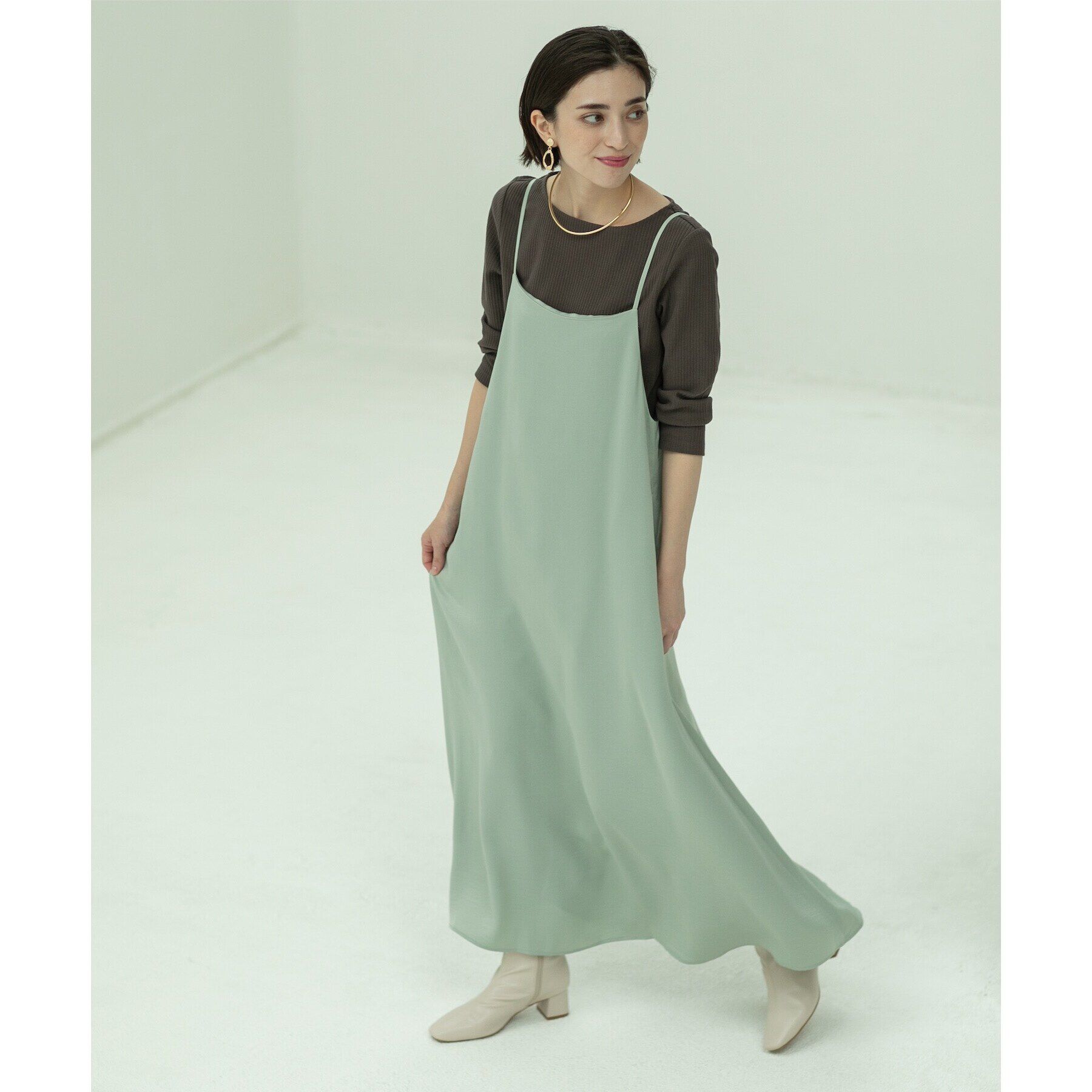 OPAQUE.CLIP「ボートネック7分袖カットソー【洗濯機洗い可】」|Tシャツ・カットソー|