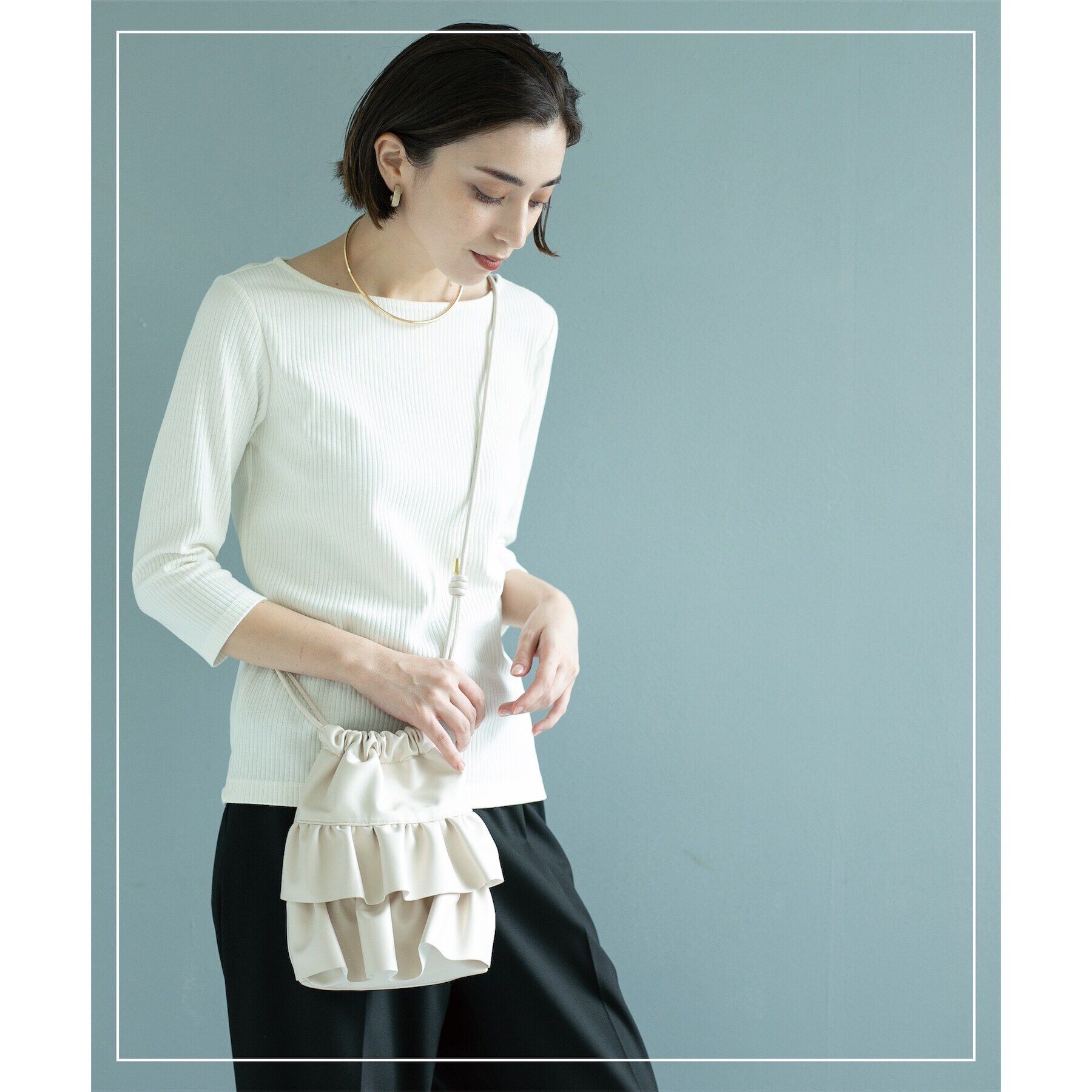 OPAQUE.CLIP「ボートネック7分袖カットソー【洗濯機洗い可】」|Tシャツ・カットソー|