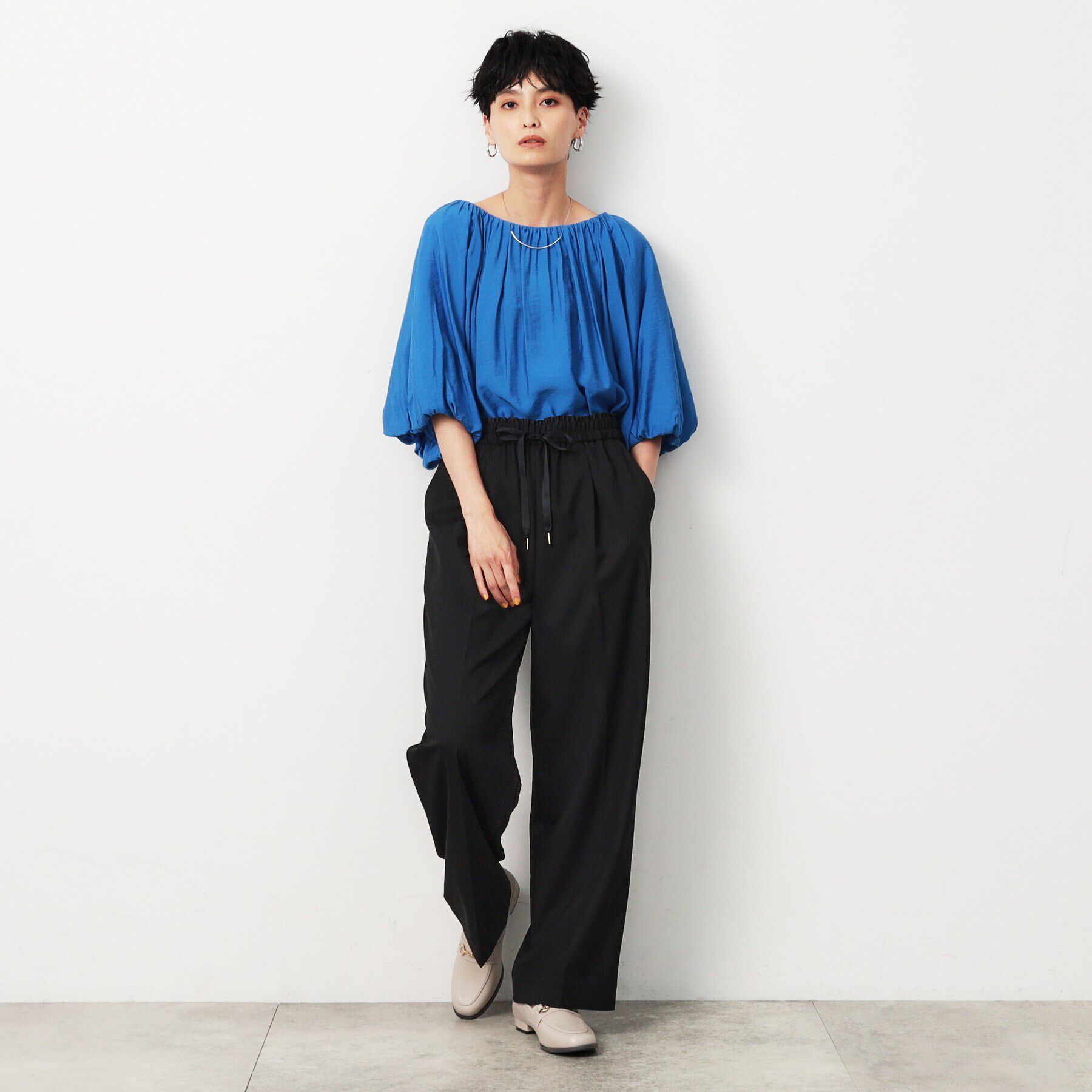 OPAQUE.CLIP「ピンストライプイージーワイドパンツ【洗濯機洗い可】」|その他|