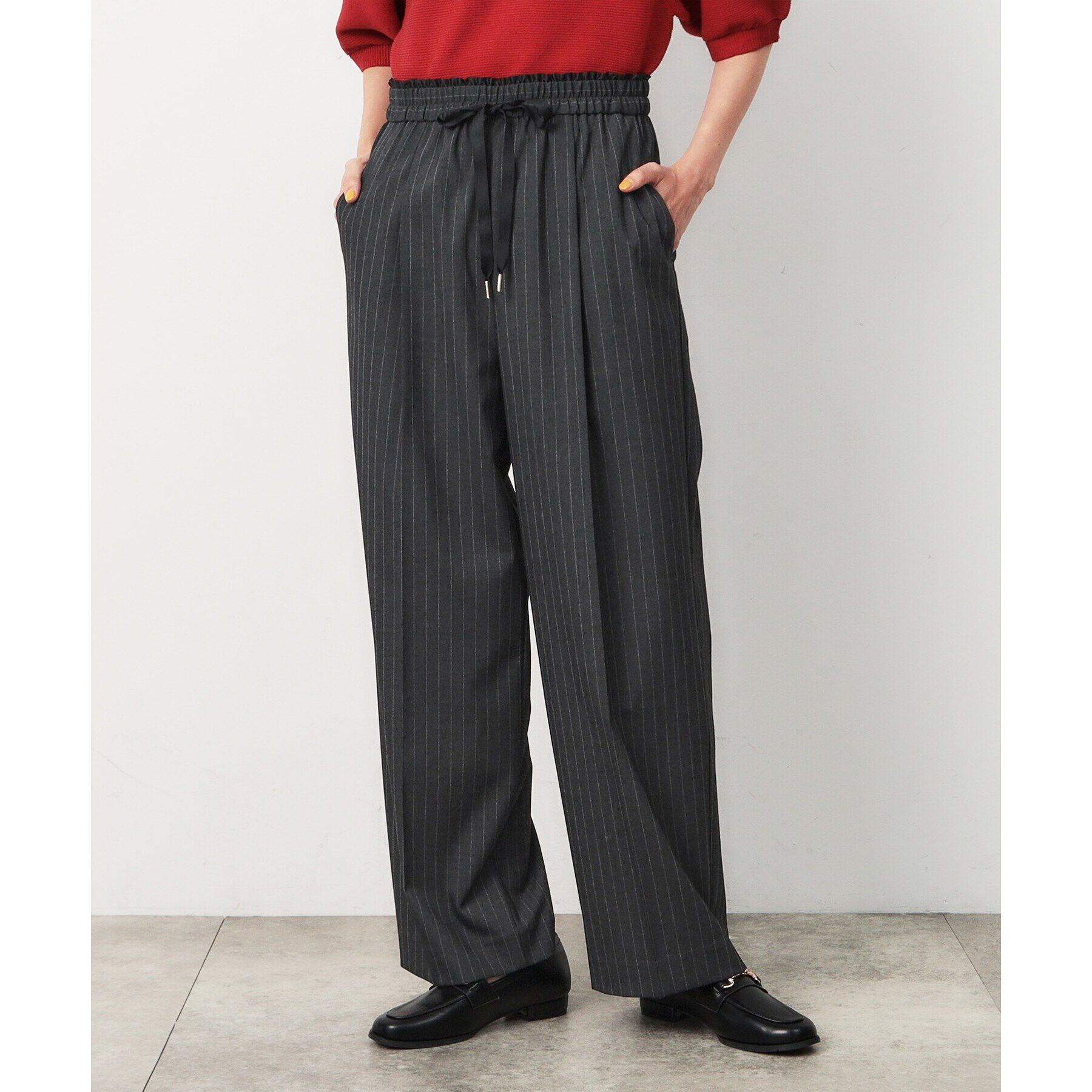 OPAQUE.CLIP「ピンストライプイージーワイドパンツ【洗濯機洗い可】」|その他|