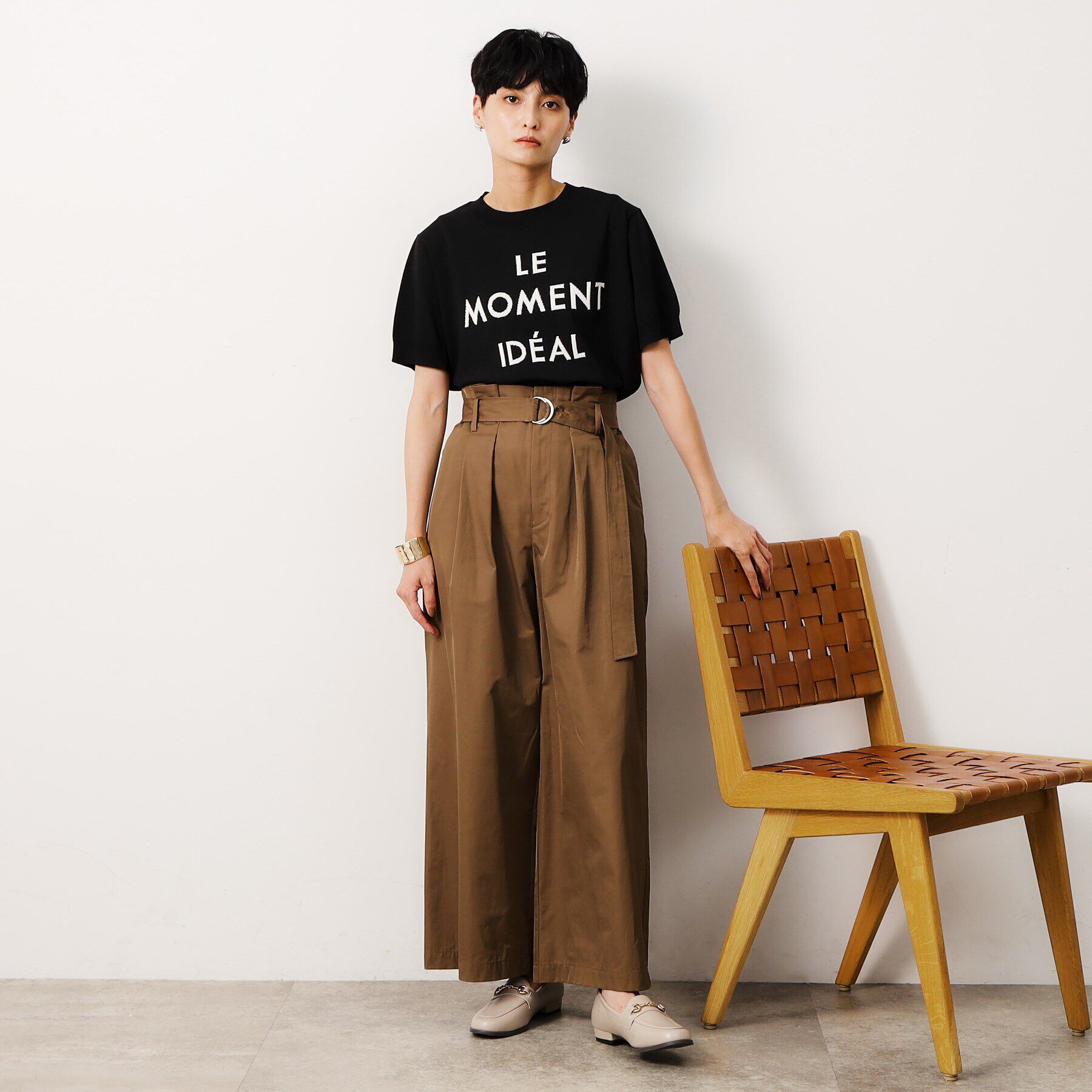 OPAQUE.CLIP「《美人百花掲載》UV ロゴジャカードニット【抗ピル/洗濯機洗い可】」|ニット・セーター|