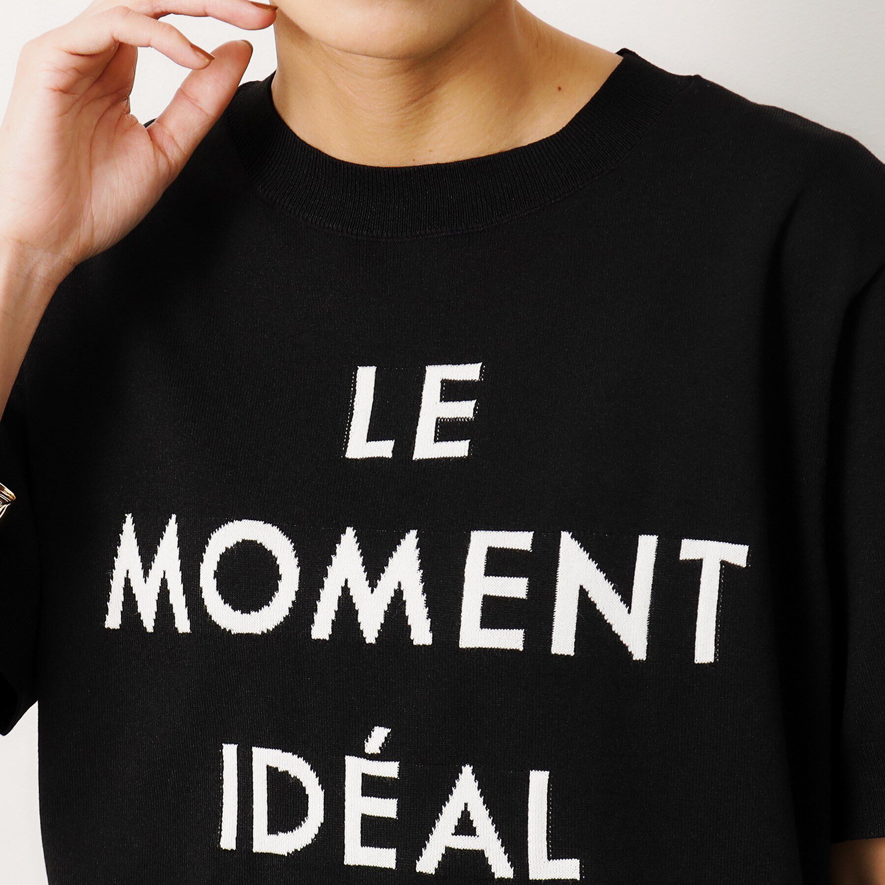 OPAQUE.CLIP「《美人百花掲載》UV ロゴジャカードニット【抗ピル/洗濯機洗い可】」|ニット・セーター|