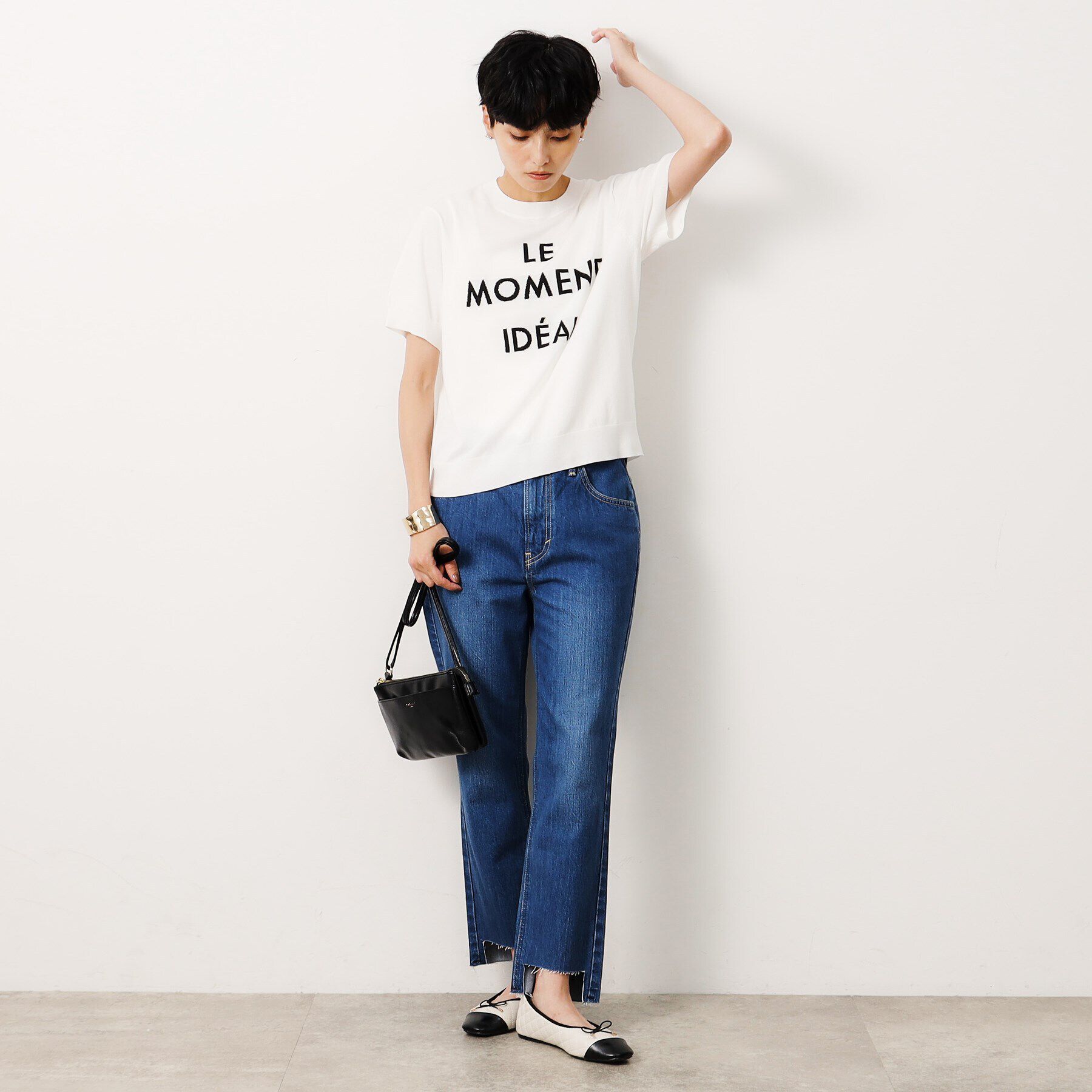 OPAQUE.CLIP「《美人百花掲載》UV ロゴジャカードニット【抗ピル/洗濯機洗い可】」|ニット・セーター|