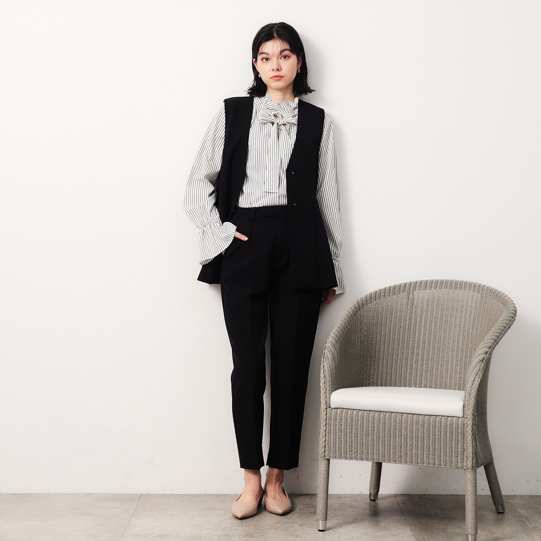 OPAQUE.CLIP「スリットテーパードパンツ／セットアップ対応【洗濯機洗い可】」|その他|