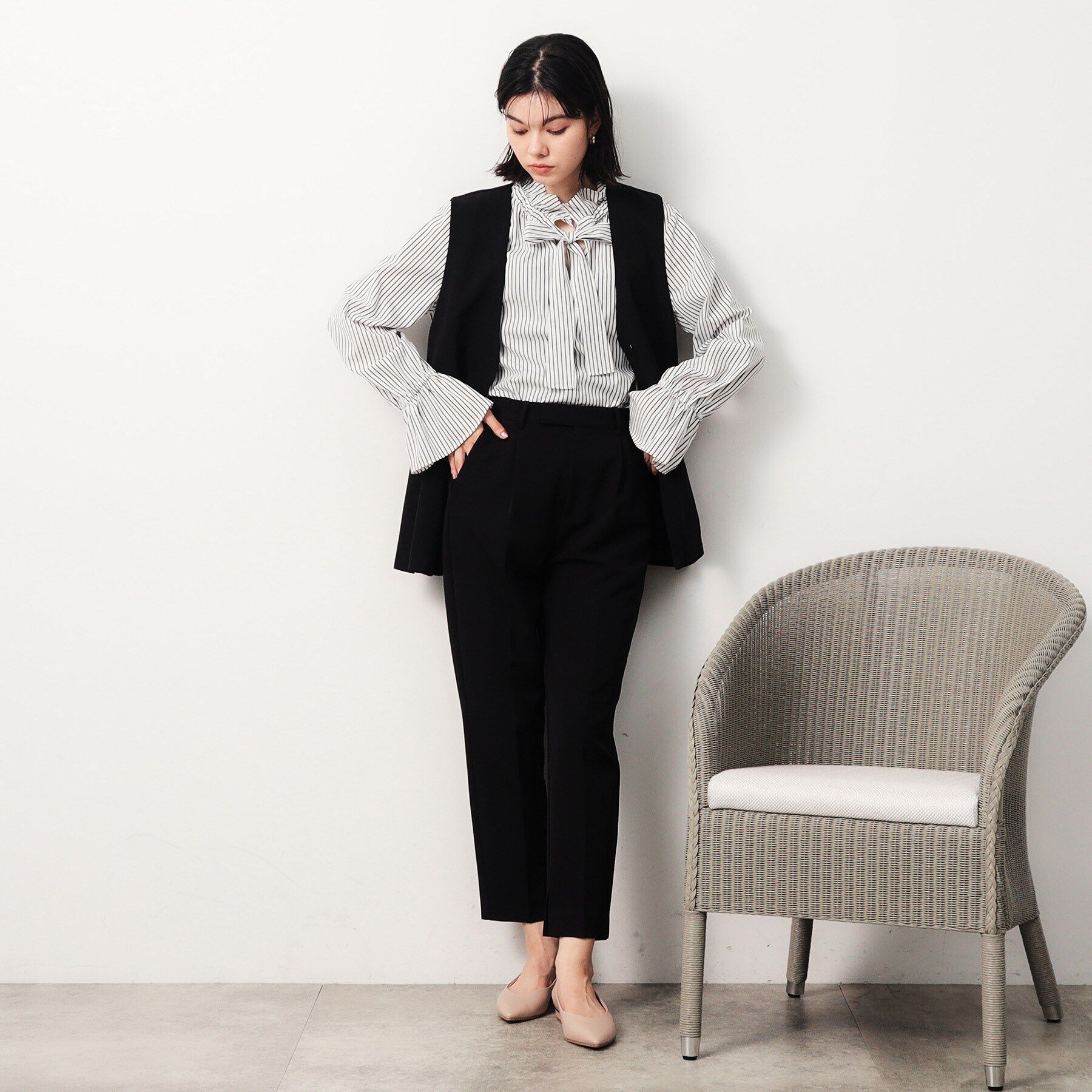 OPAQUE.CLIP「スリットテーパードパンツ／セットアップ対応【洗濯機洗い可】」|その他|