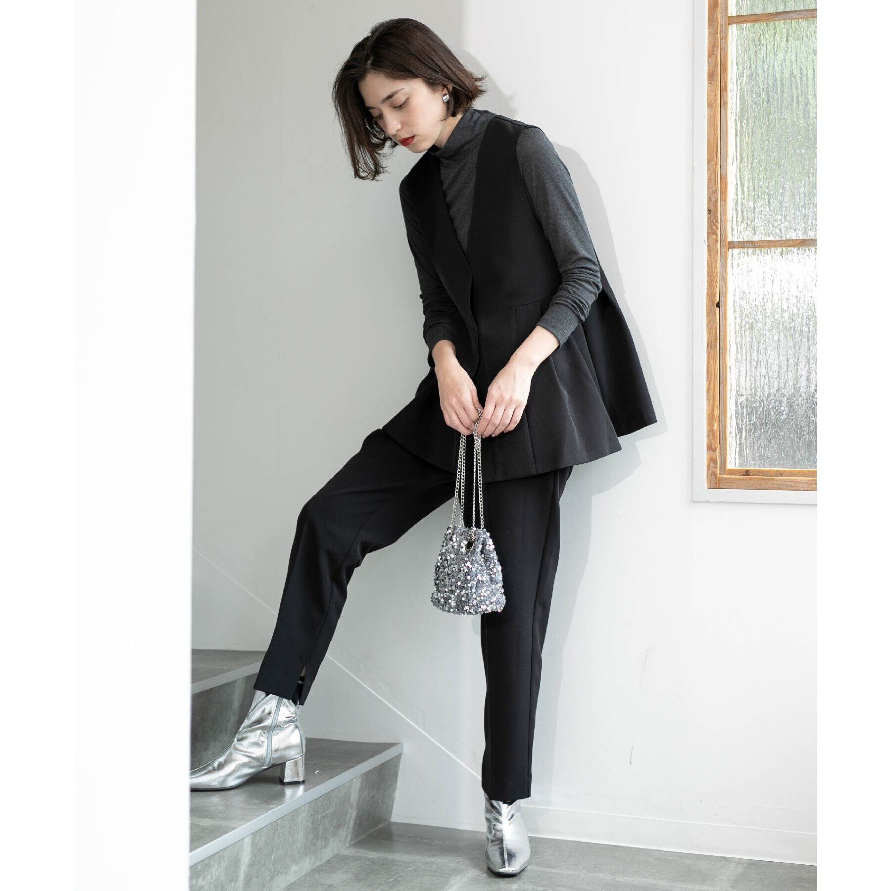 OPAQUE.CLIP「スリットテーパードパンツ／セットアップ対応【洗濯機洗い可】」|その他|