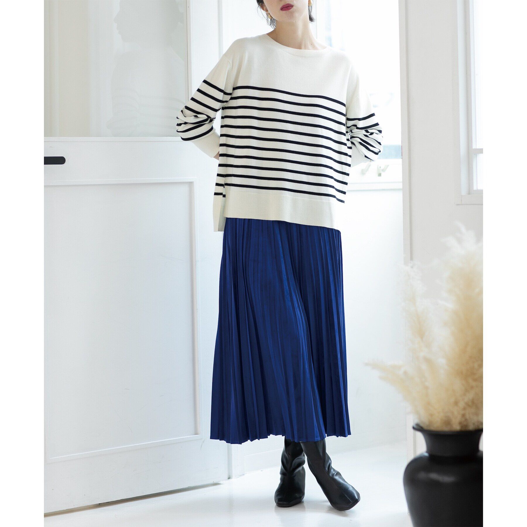 OPAQUE.CLIP「《5color/S-LLsize》フェイクスウェードイージープリーツスカート【洗濯機洗い可】」|スカート|