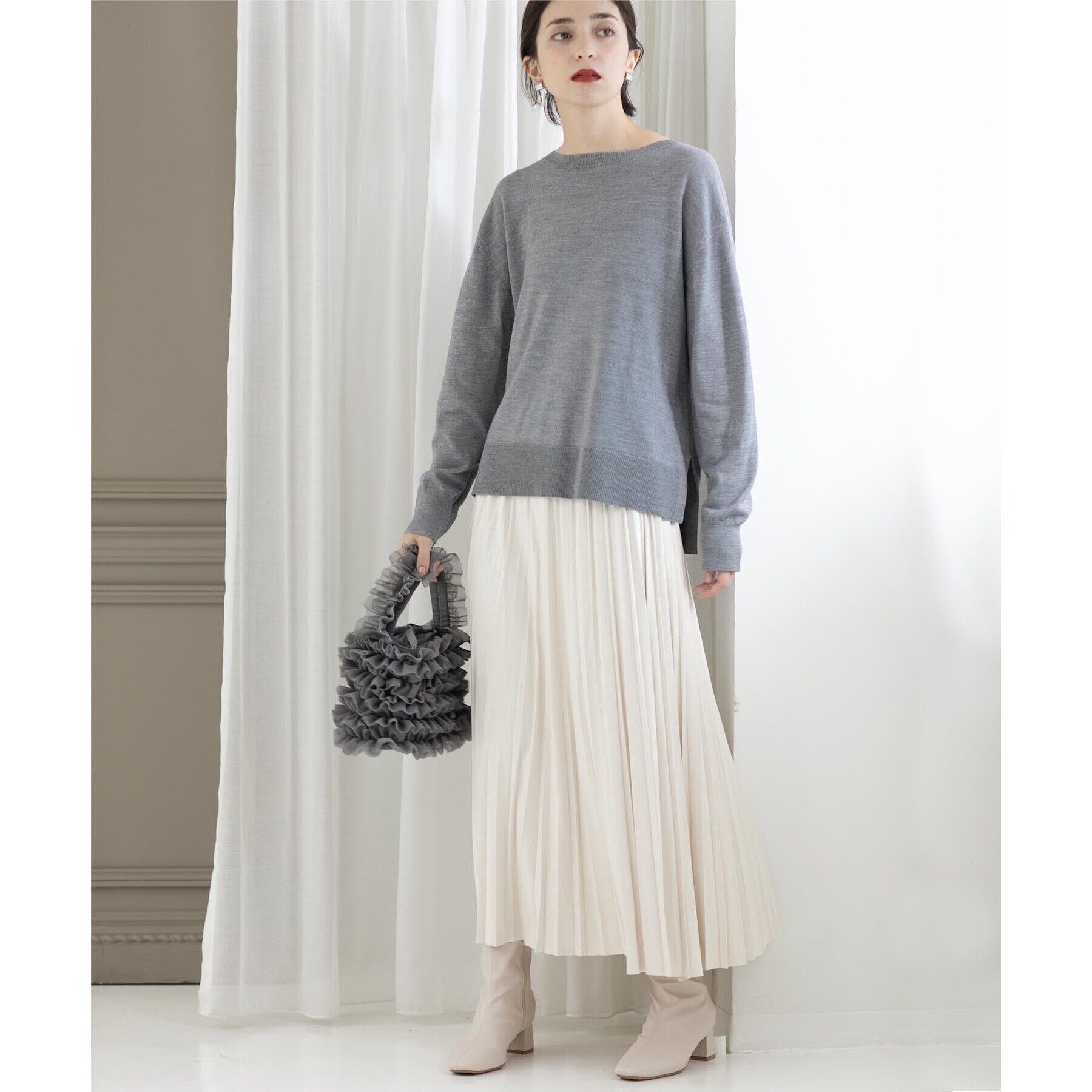 OPAQUE.CLIP「《5color/S-LLsize》フェイクスウェードイージープリーツスカート【洗濯機洗い可】」|スカート|