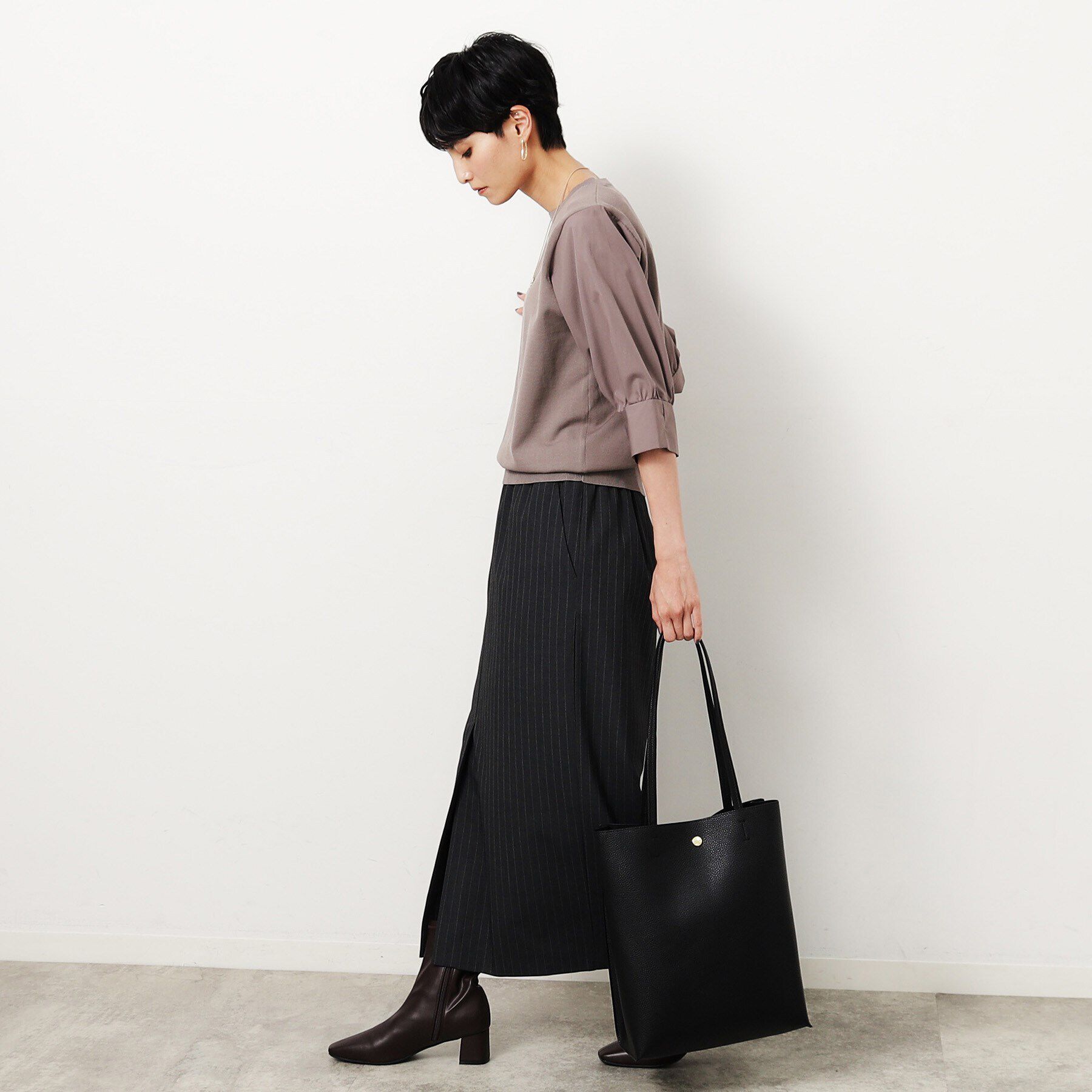 OPAQUE.CLIP「【軽量／A4サイズ対応／通勤対応】シュリンク合皮タテ型トートバッグ」|トートバッグ|