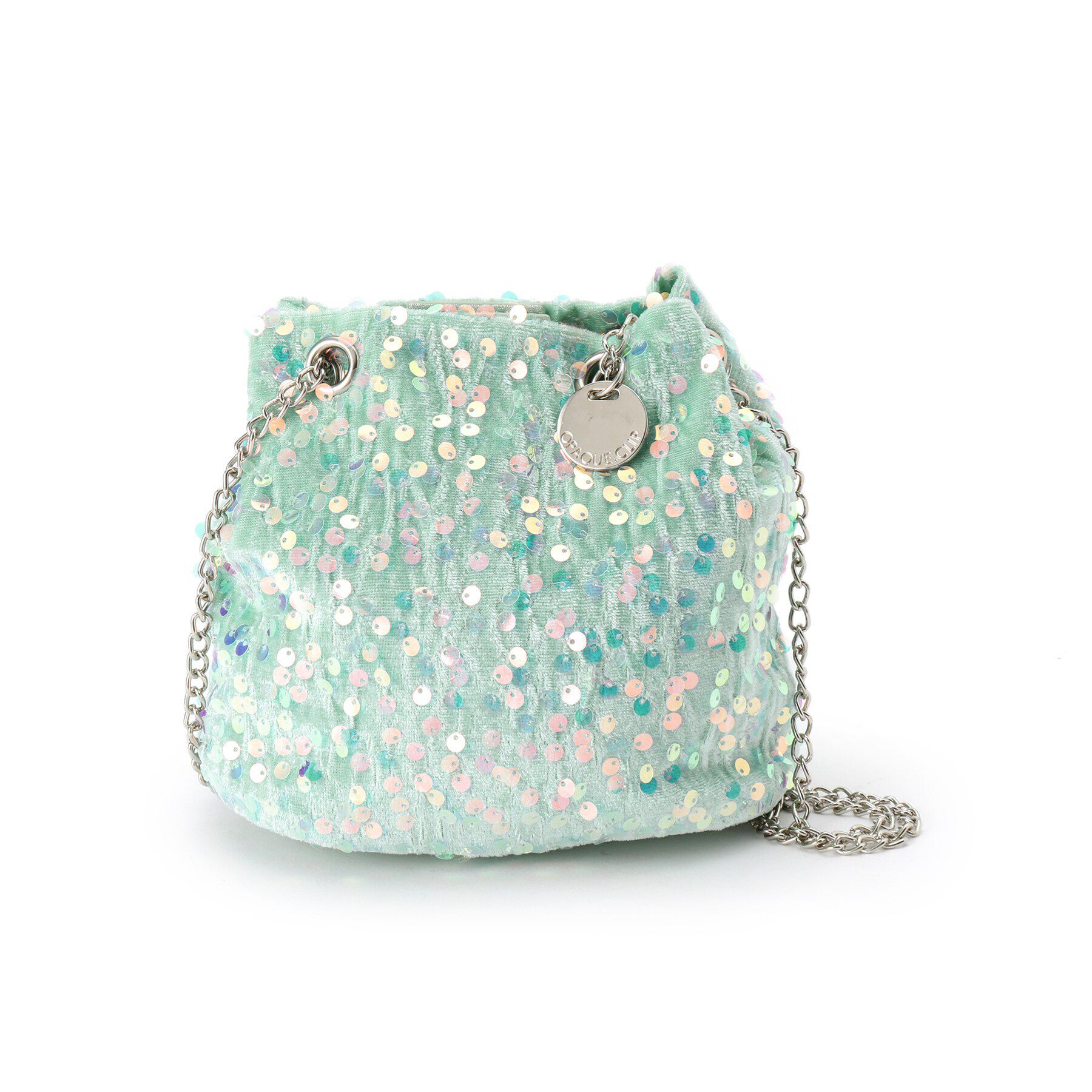 OPAQUE.CLIP「【2WAY】スパンコール巾着ミニショルダーバッグ」|ショルダー・メッセンジャー|ミントグリーン(82