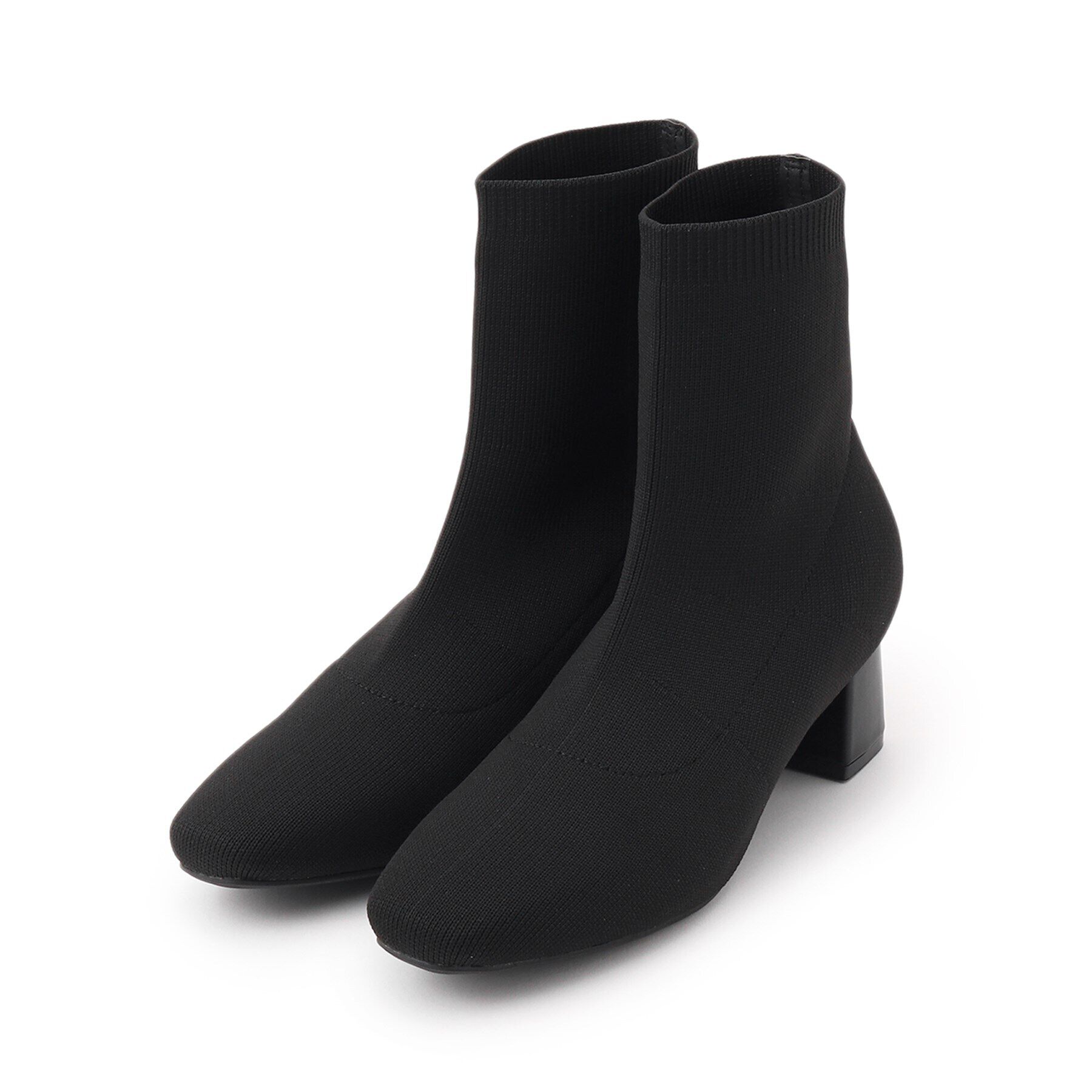 OPAQUE.CLIP「【カップインソール】ニットショートブーツ」|ショートブーツ|ブラック(019)