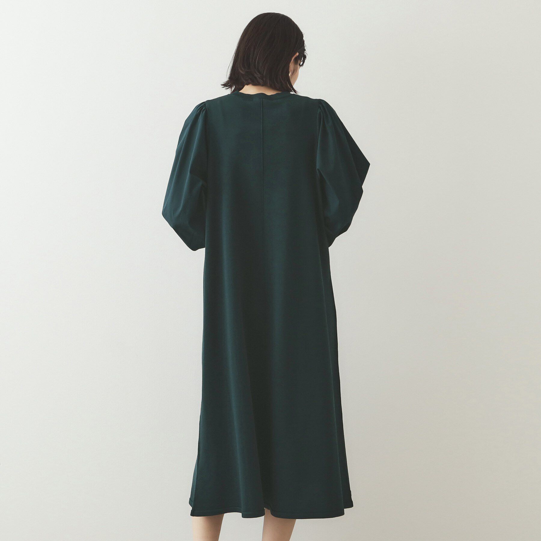 OPAQUE.CLIP「異素材切り替えニットワンピース【洗濯機洗い可】」|ワンピース|