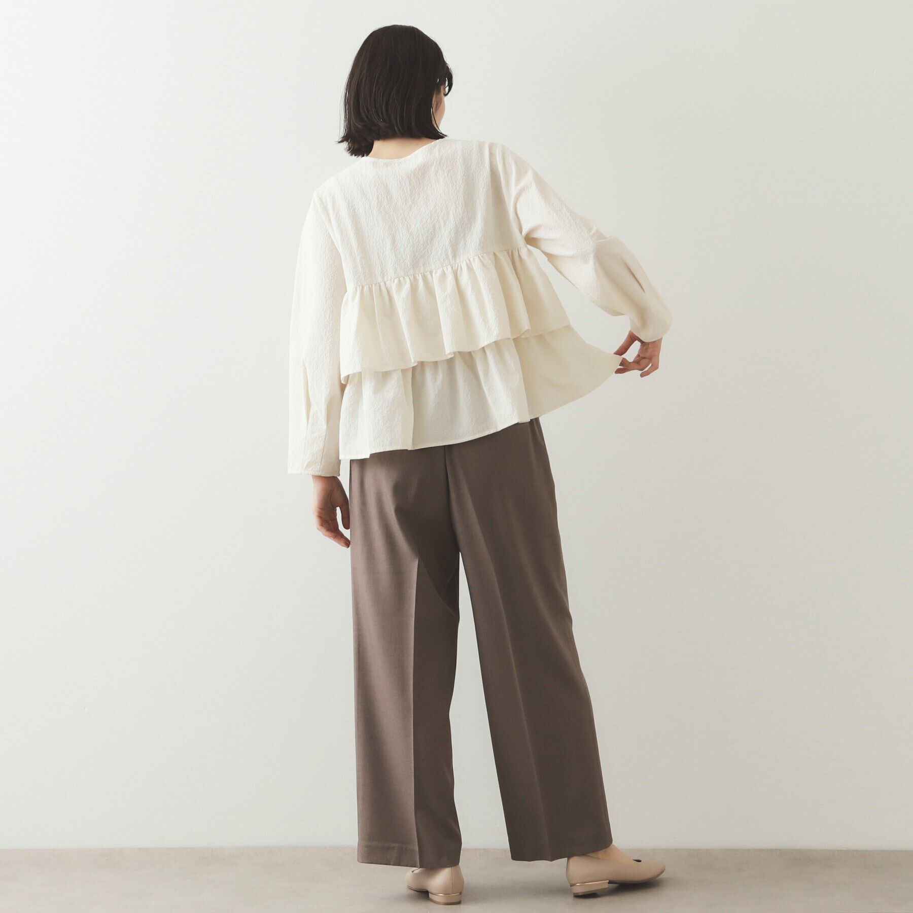 OPAQUE.CLIP「前開きペプラムブラウス【洗濯機洗い可】」|シャツ・ブラウス|