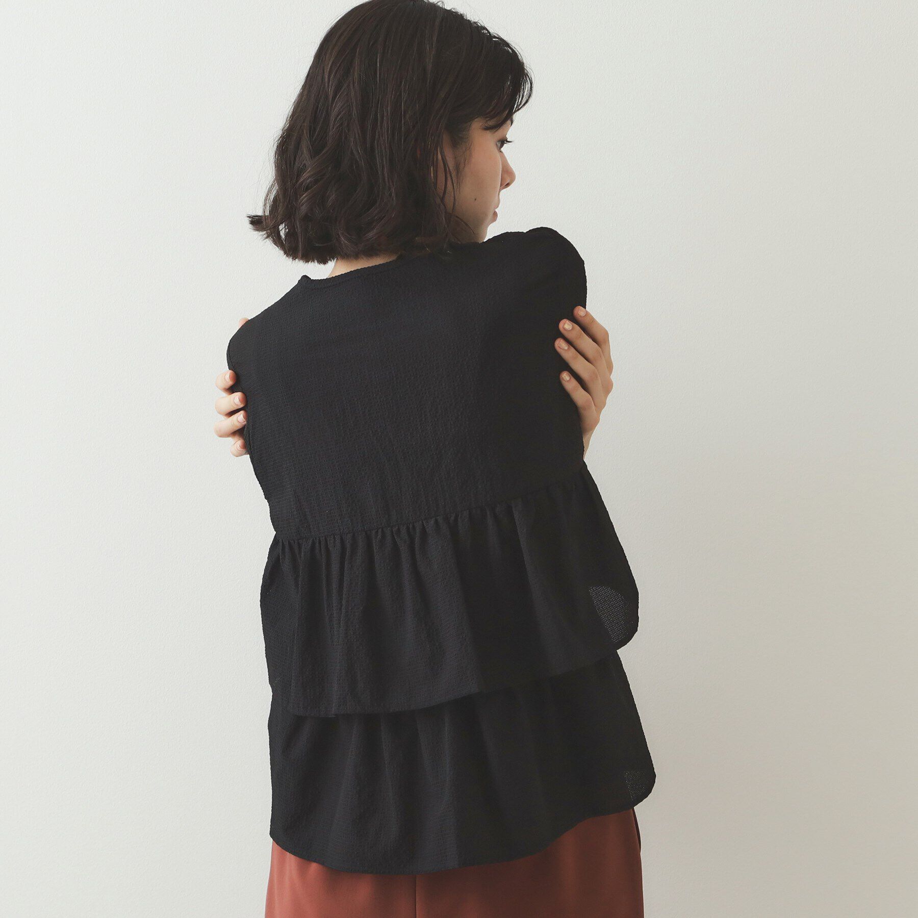 OPAQUE.CLIP「前開きペプラムブラウス【洗濯機洗い可】」|シャツ・ブラウス|