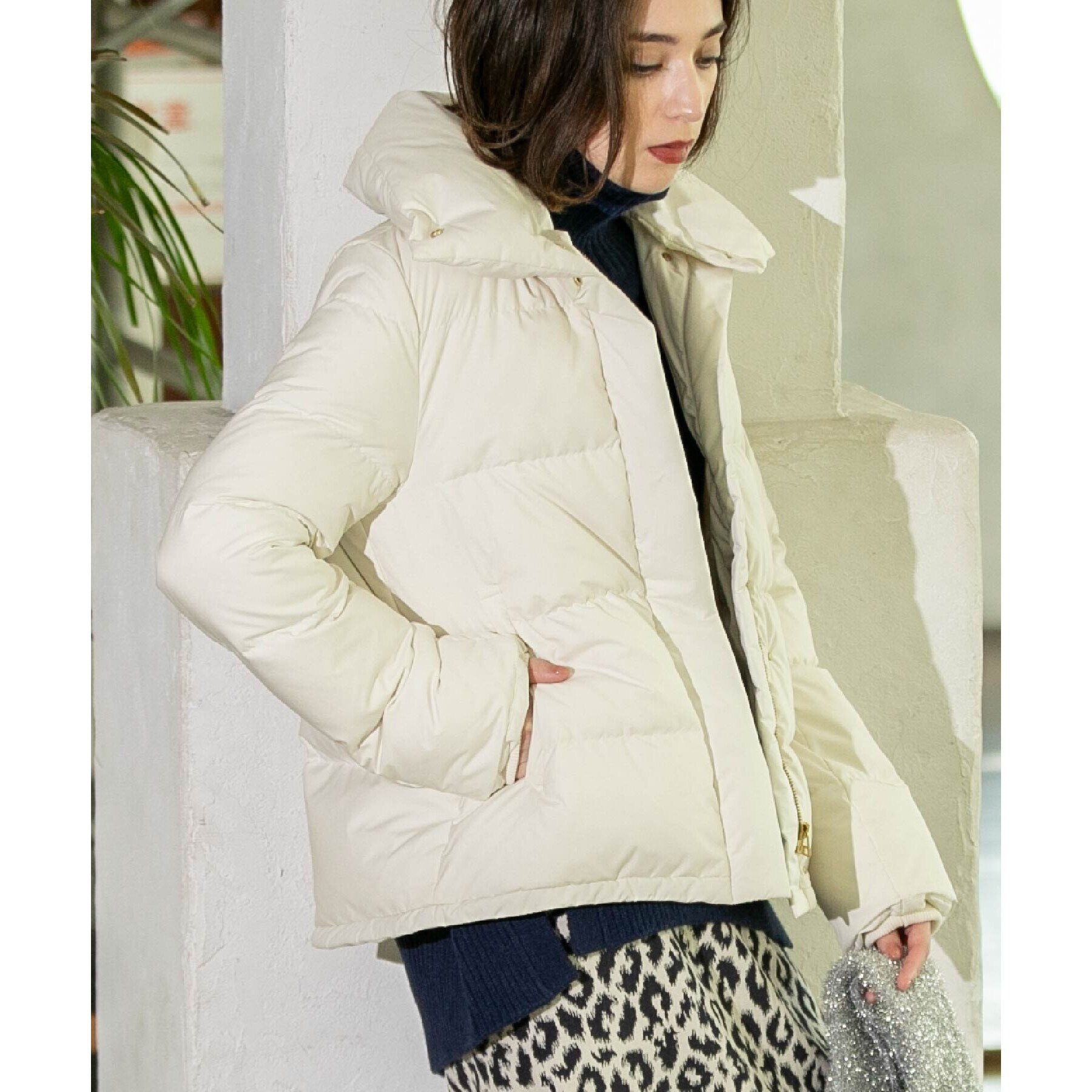 OPAQUE.CLIP「《SS-LLsize》襟取り外し可/ショートダウンジャケット【洗濯機洗い可/撥水/防風/抗菌加工】」|ダウン|