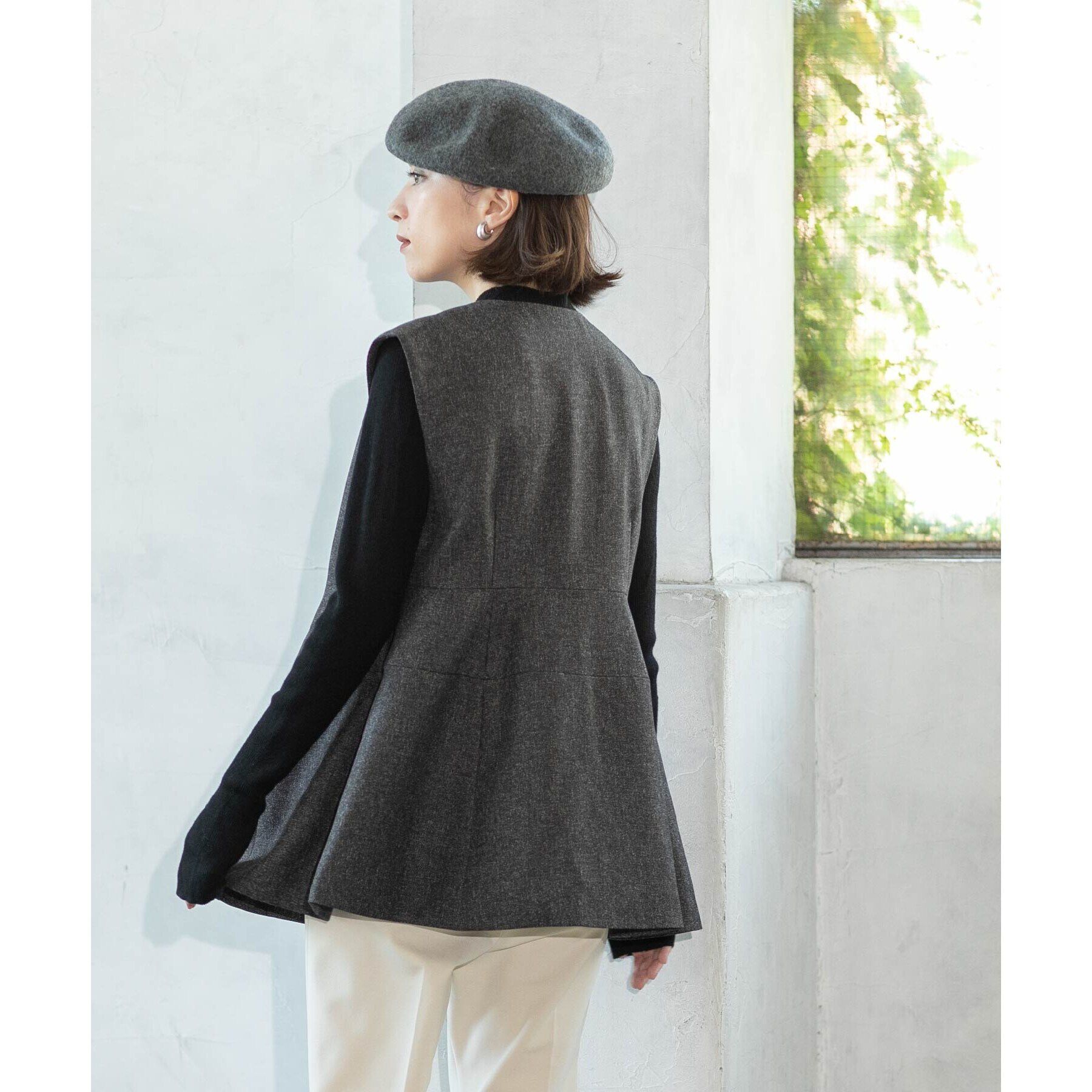 OPAQUE.CLIP「ウールライクペプラムジレ【洗濯機洗い可】」|ベスト・ジレ|