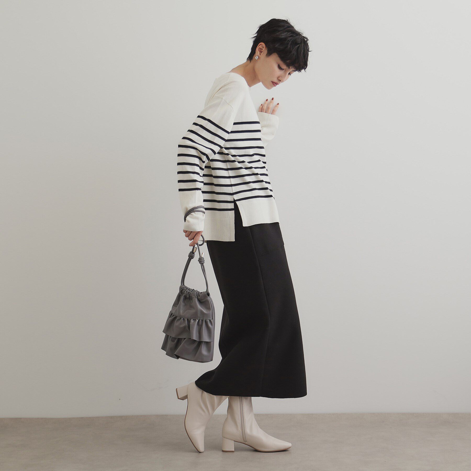 OPAQUE.CLIP「【長さ調整可能】合皮ティアードフリルミニショルダーバッグ」|ショルダー・メッセンジャー|