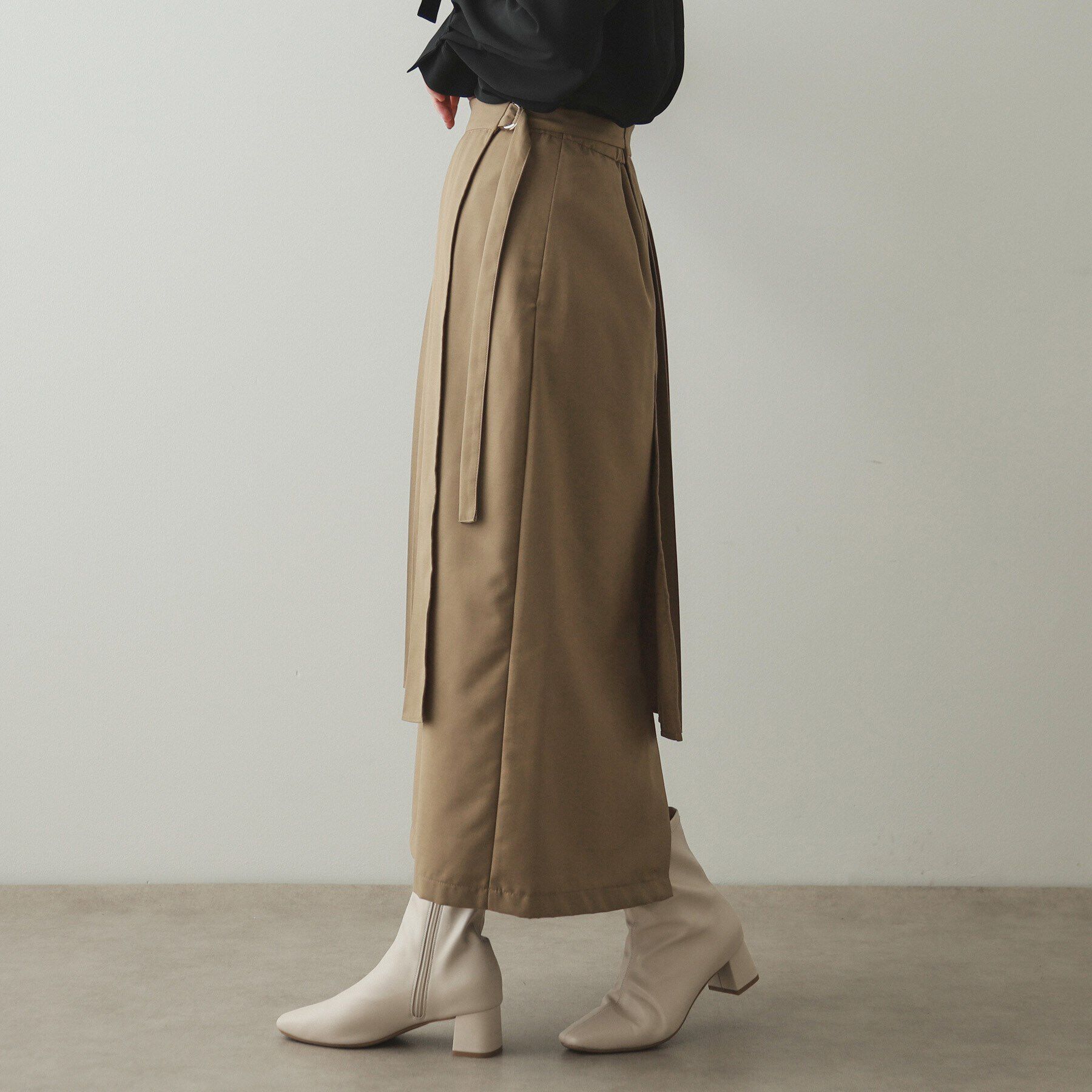 OPAQUE.CLIP「≪ツインセット≫プリーツラップ&times;ナロースカート【洗濯機洗い可】」|スカート|