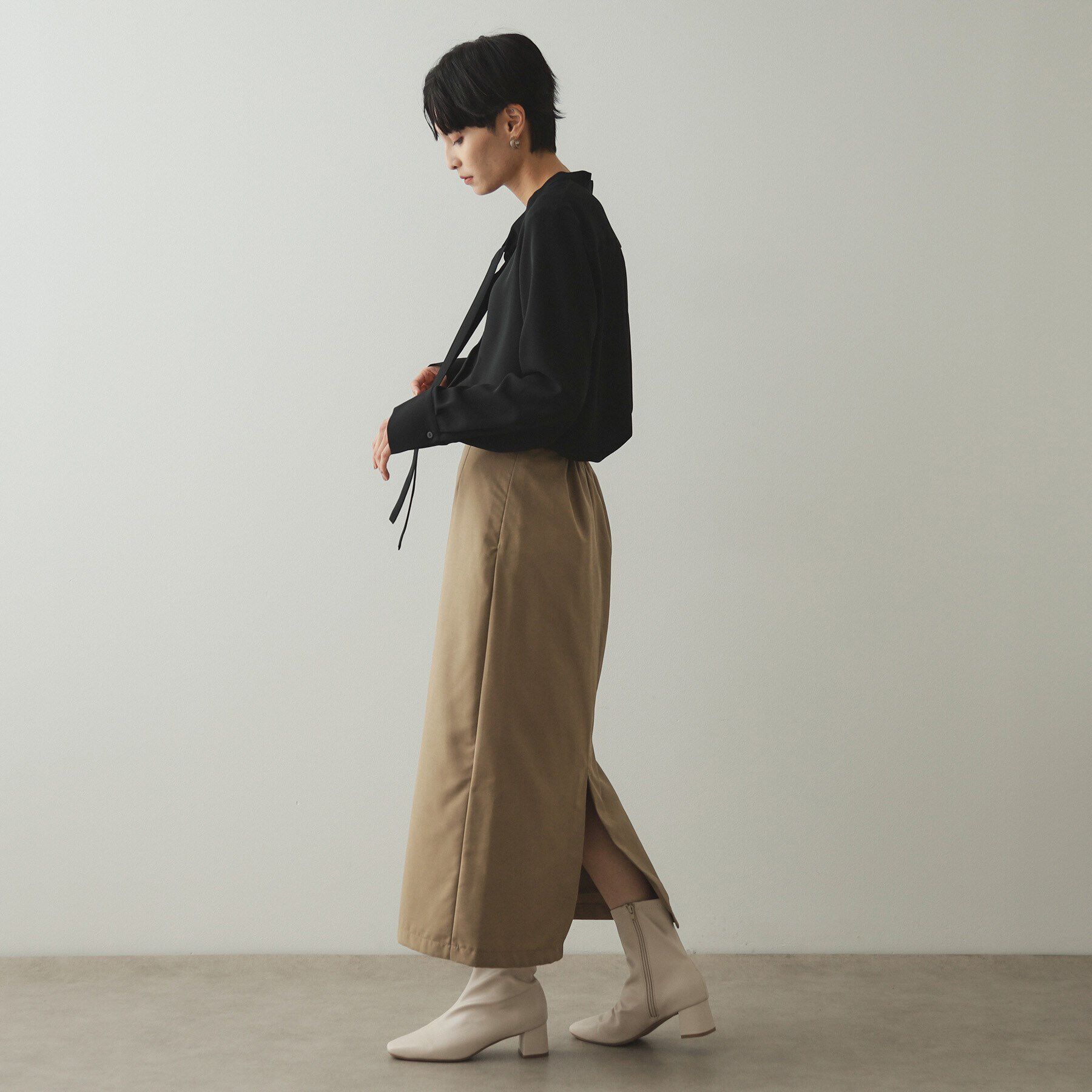 OPAQUE.CLIP「≪ツインセット≫プリーツラップ&times;ナロースカート【洗濯機洗い可】」|スカート|