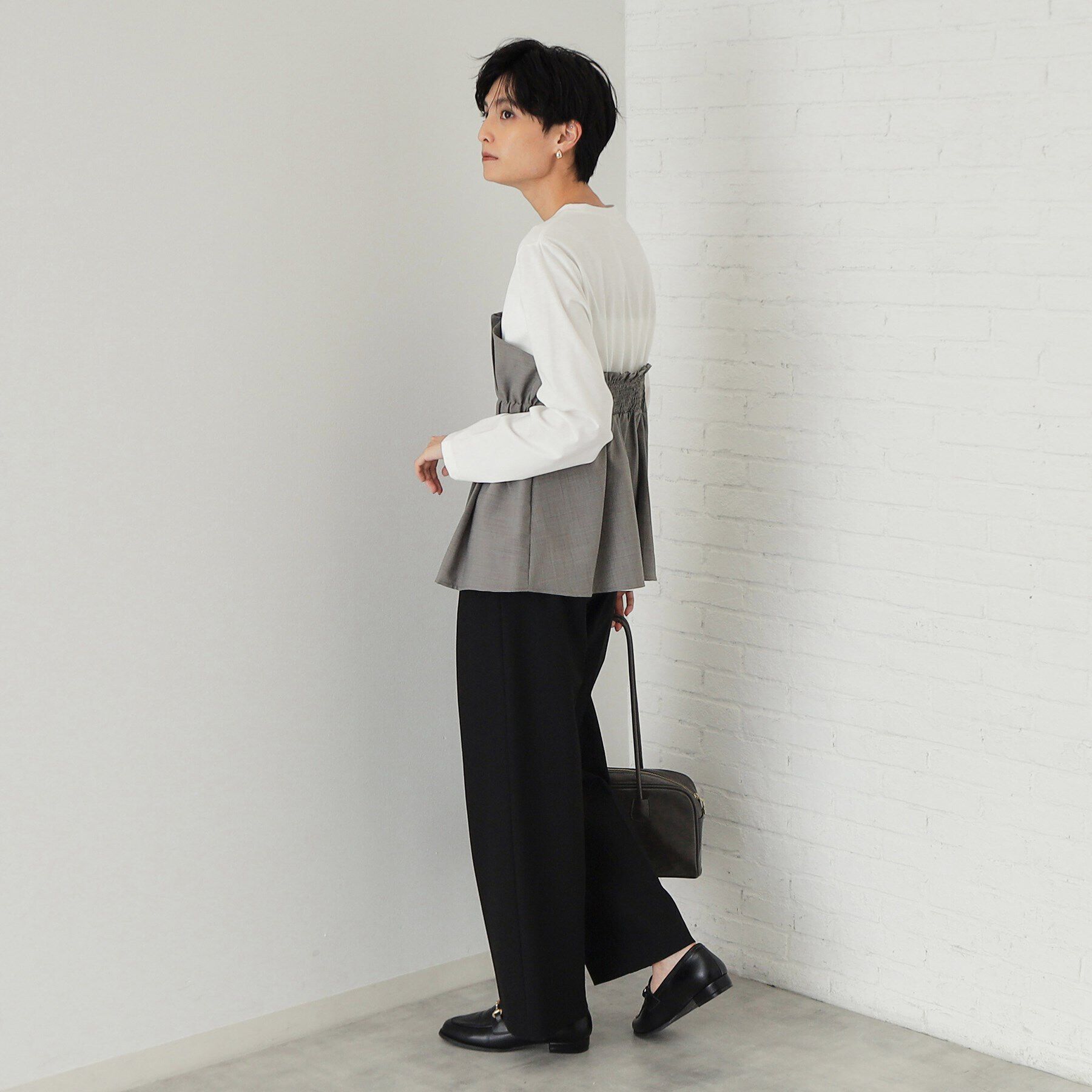 OPAQUE.CLIP「ビスチェドッキングカットソー【洗濯機洗い可】」|Tシャツ・カットソー|