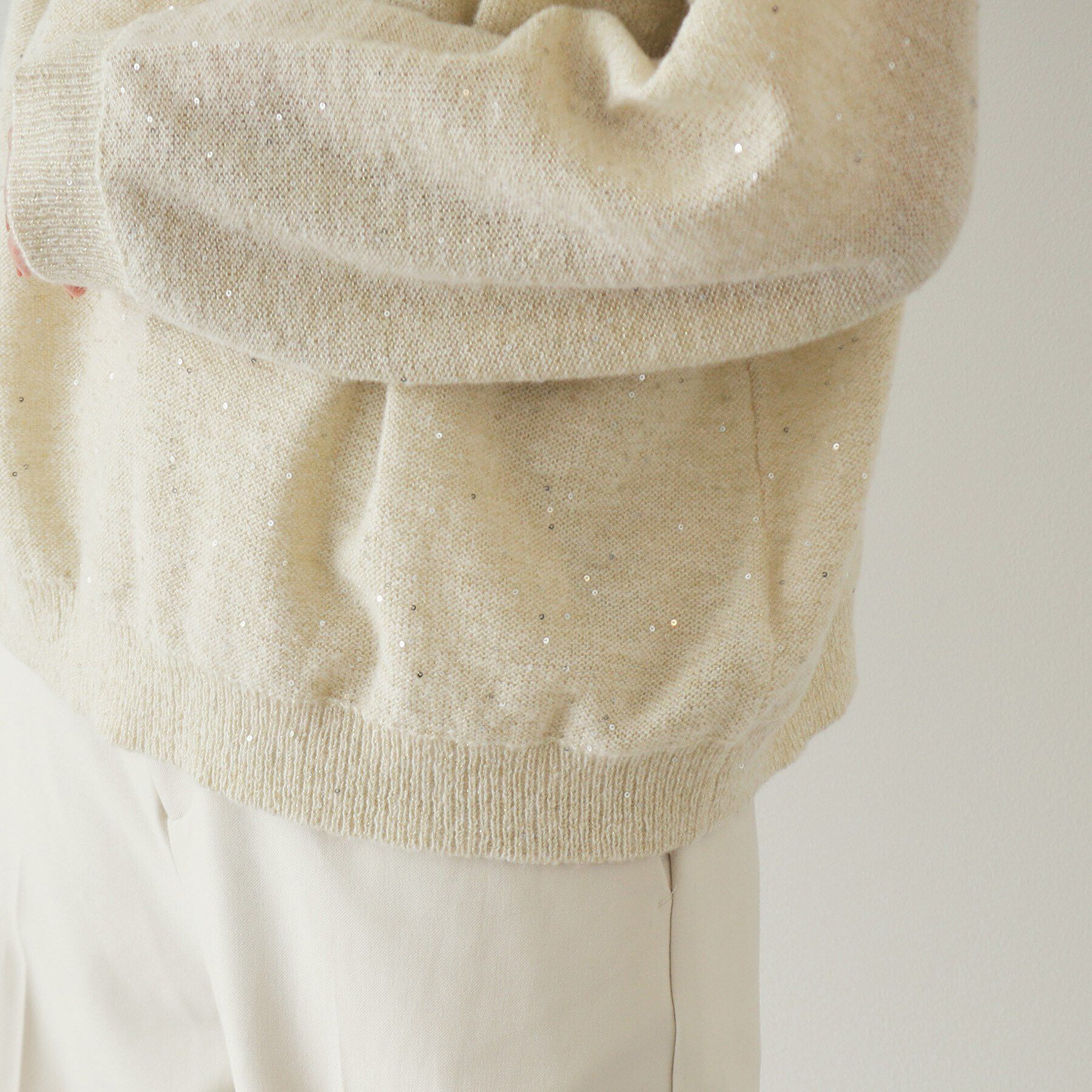 OPAQUE.CLIP「スパンコールラメ ボートネックニット【洗濯機洗い可】」|ニット・セーター|