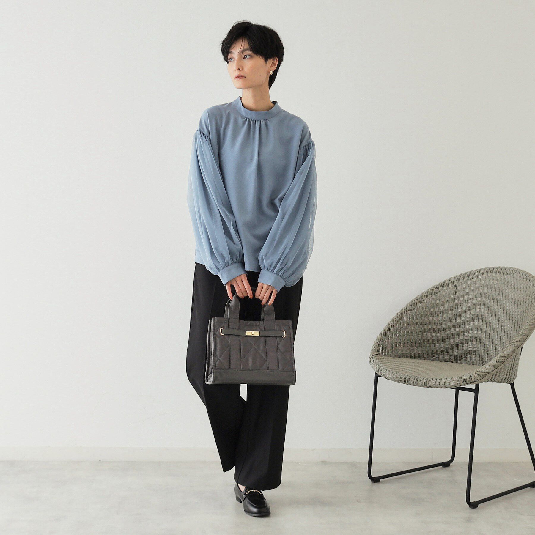 OPAQUE.CLIP「【2WAY】ダイヤキルティングスクエアミドルショルダーバッグ」|トートバッグ|