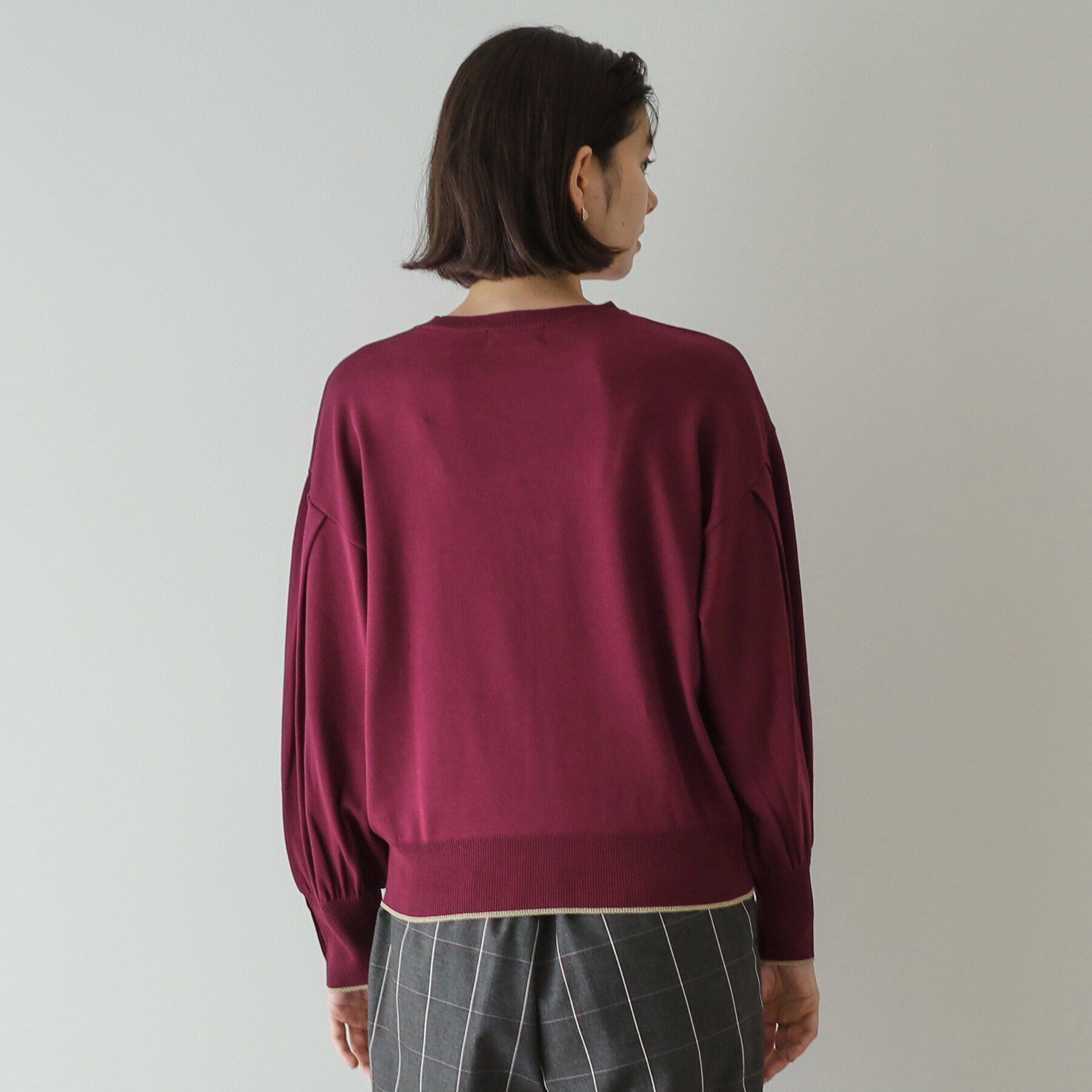 OPAQUE.CLIP「タックデザインスリーブニット【洗濯機洗い可/抗ピル】」|ニット・セーター|