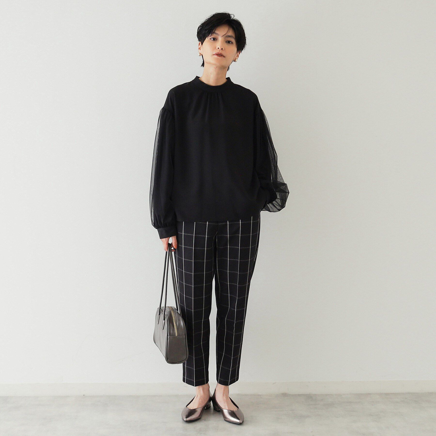 OPAQUE.CLIP「チェック柄テーパードパンツ【洗濯機洗い可】」|その他|