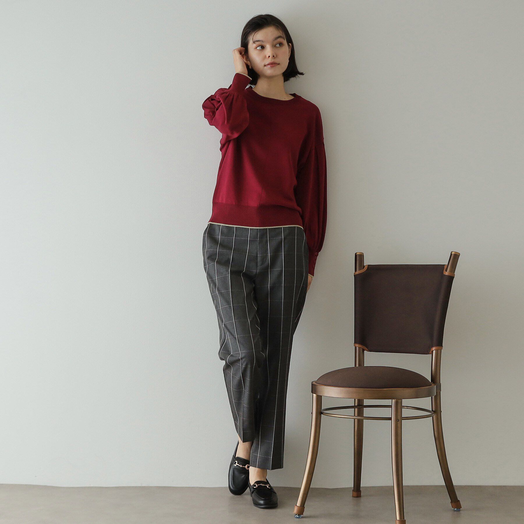 OPAQUE.CLIP「チェック柄テーパードパンツ【洗濯機洗い可】」|その他|