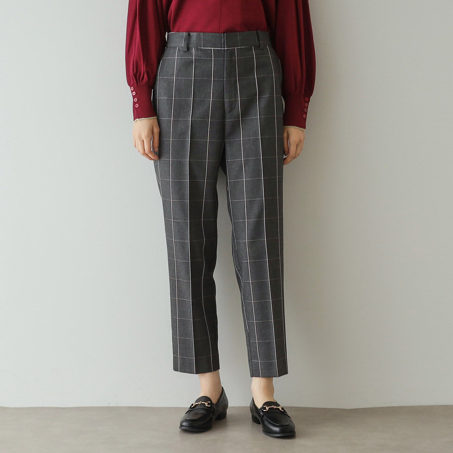 OPAQUE.CLIP「チェック柄テーパードパンツ【洗濯機洗い可】」|その他|