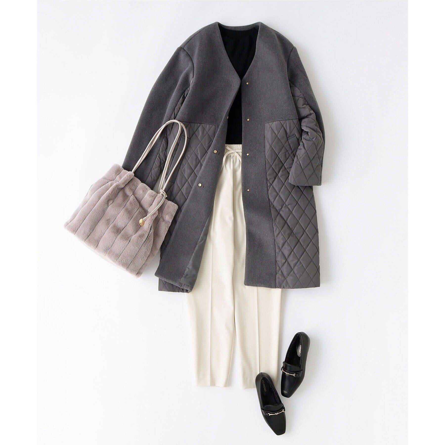 OPAQUE.CLIP「ビット付きフェイクファーローファー」|その他|