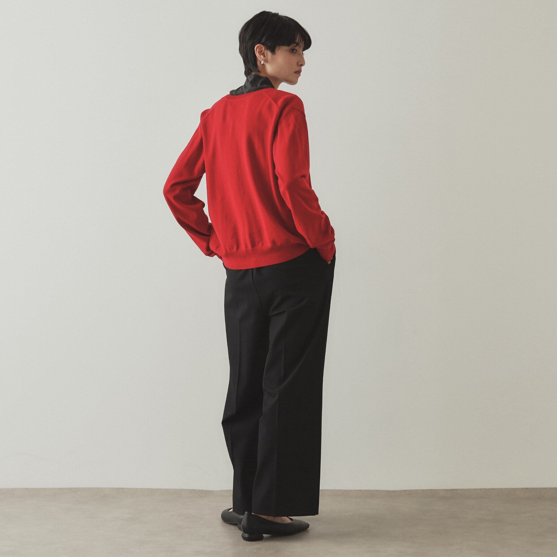 OPAQUE.CLIP「クルーネックニットカーディガン／FILIVIVI・フィルビビ【洗濯機洗い可】」|カーディガン|