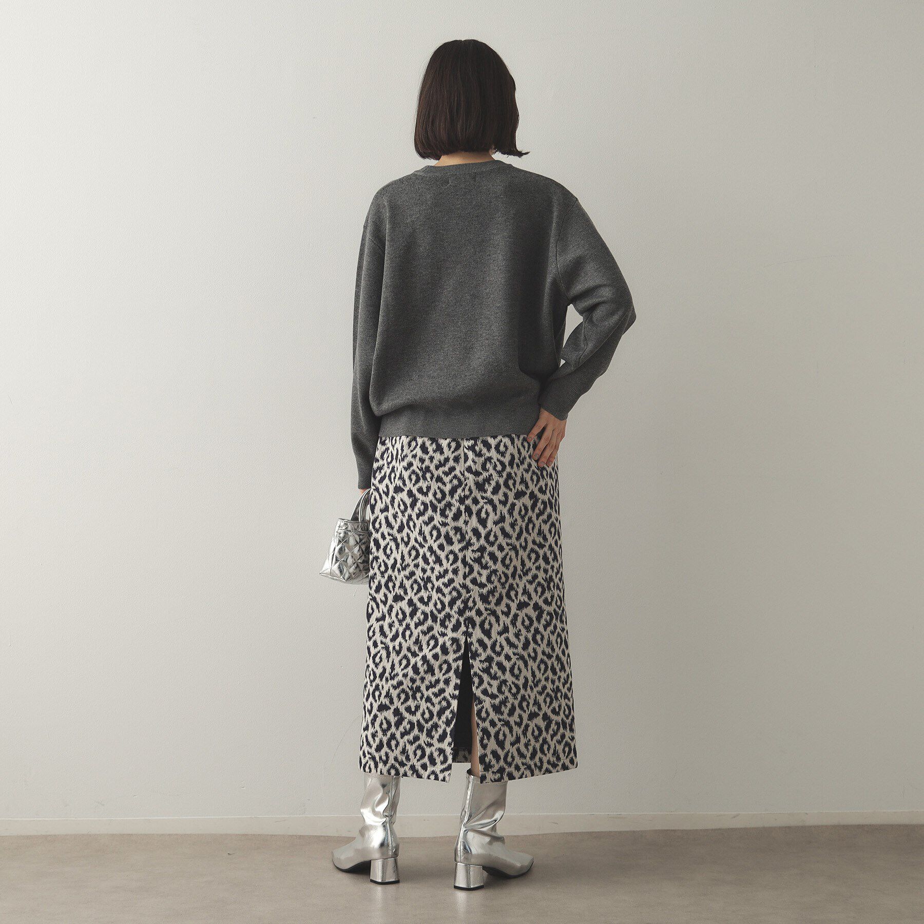 OPAQUE.CLIP「モールロゴジャカードニット【洗える】」|ニット・セーター|