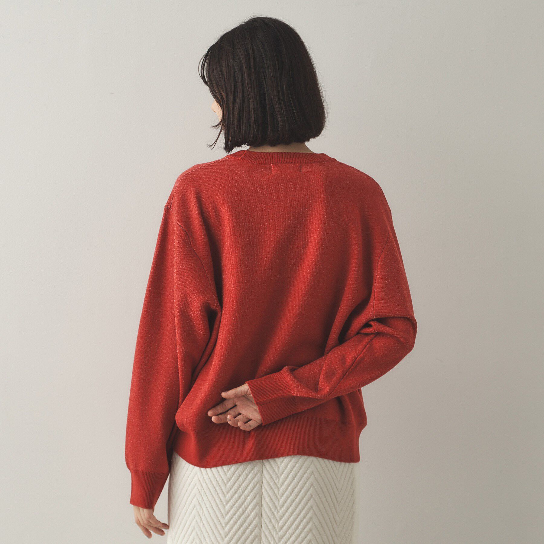 OPAQUE.CLIP「モールロゴジャカードニット【洗える】」|ニット・セーター|