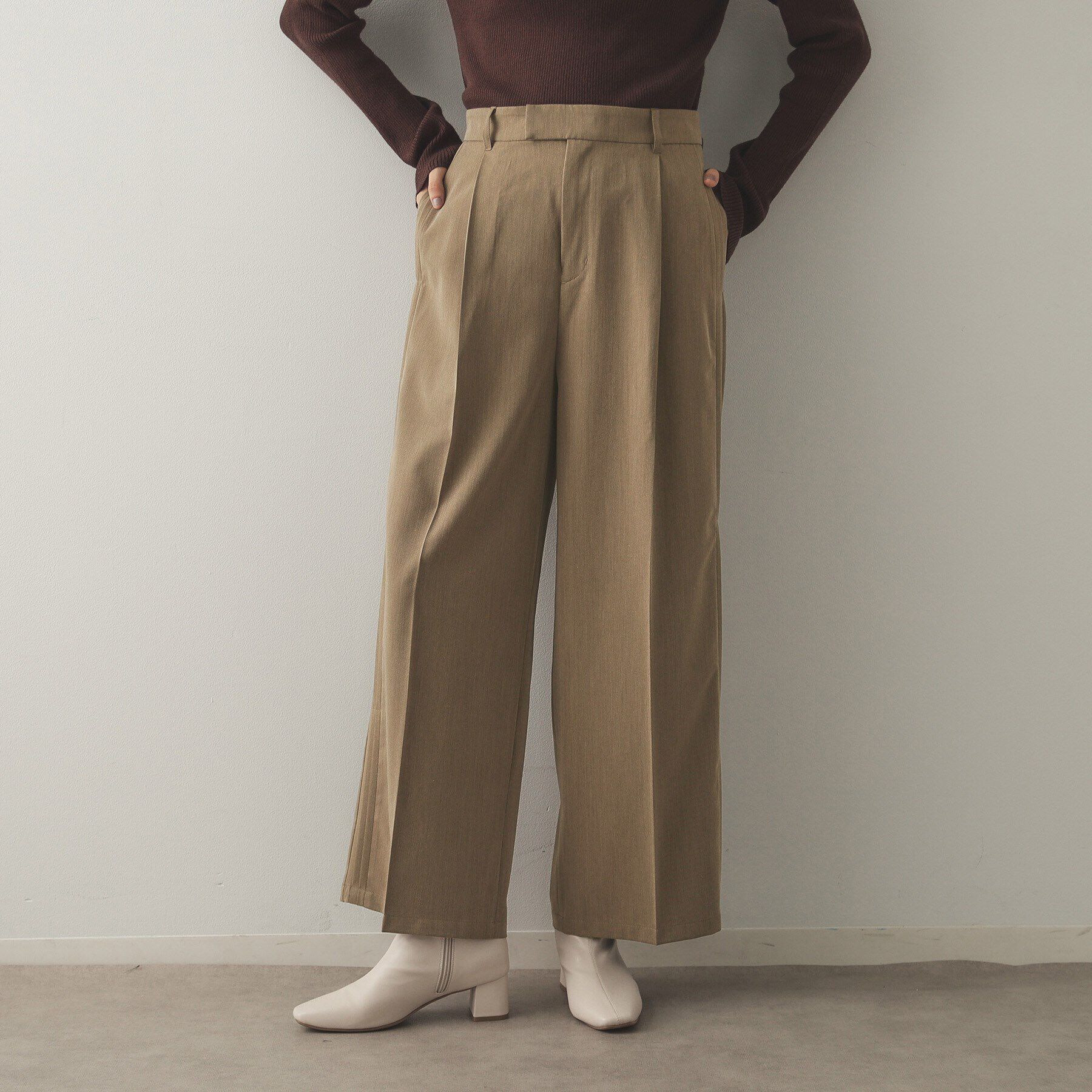 OPAQUE.CLIP「サイドタックワイドパンツ【洗濯機洗い可】」|その他|