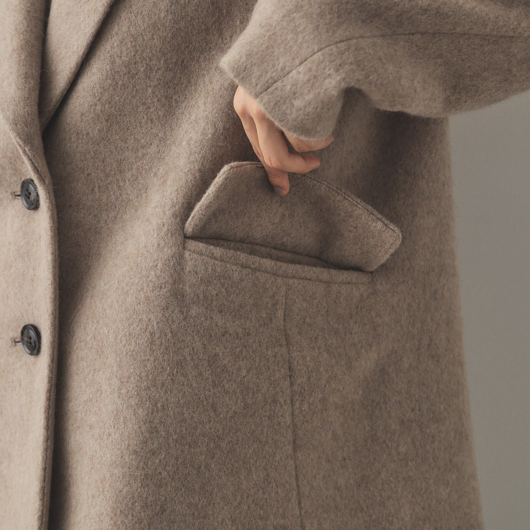 OPAQUE.CLIP「《Oggi掲載》シャギーウール混 テーラードコート」|チェスターコート|