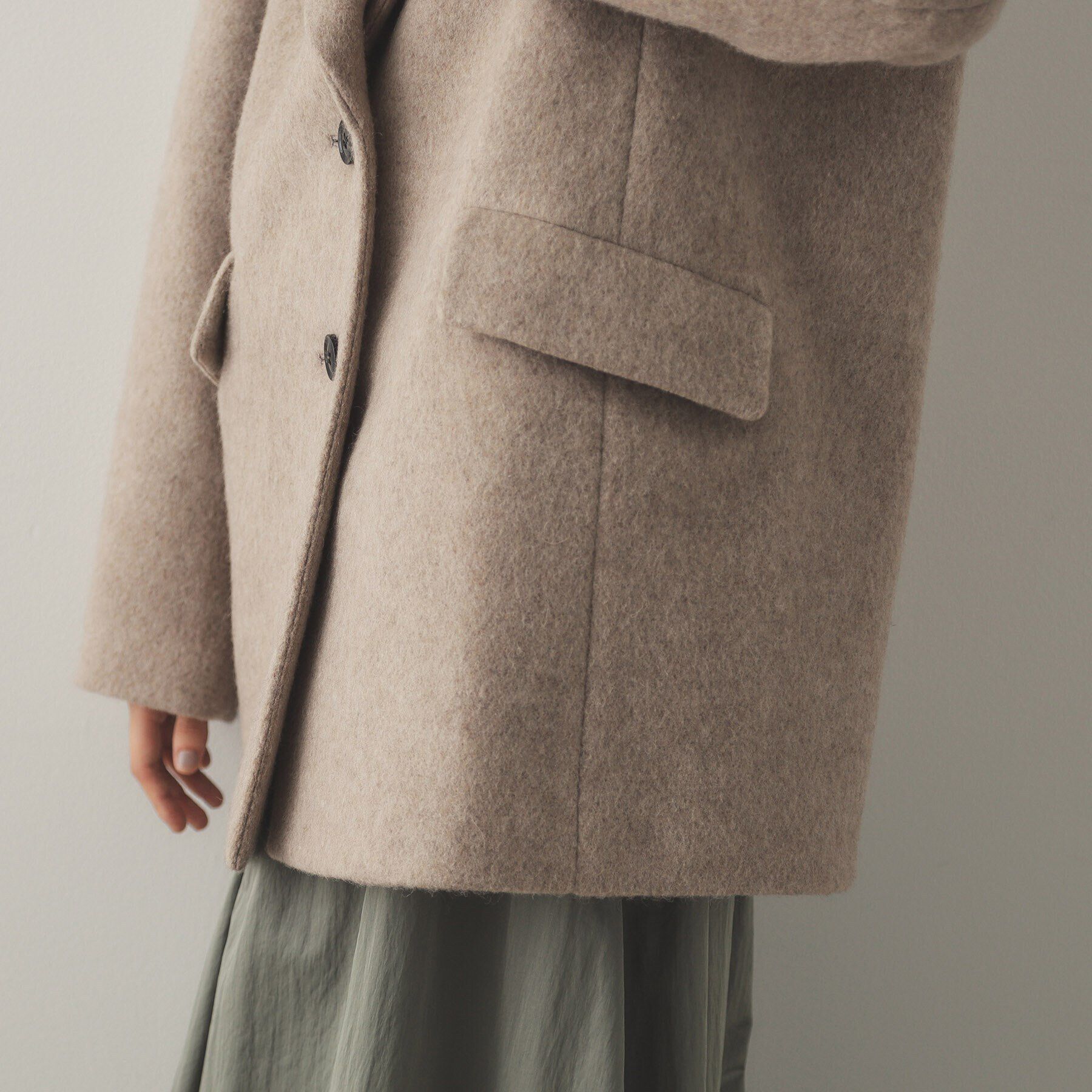 OPAQUE.CLIP「《Oggi掲載》シャギーウール混 テーラードコート」|チェスターコート|