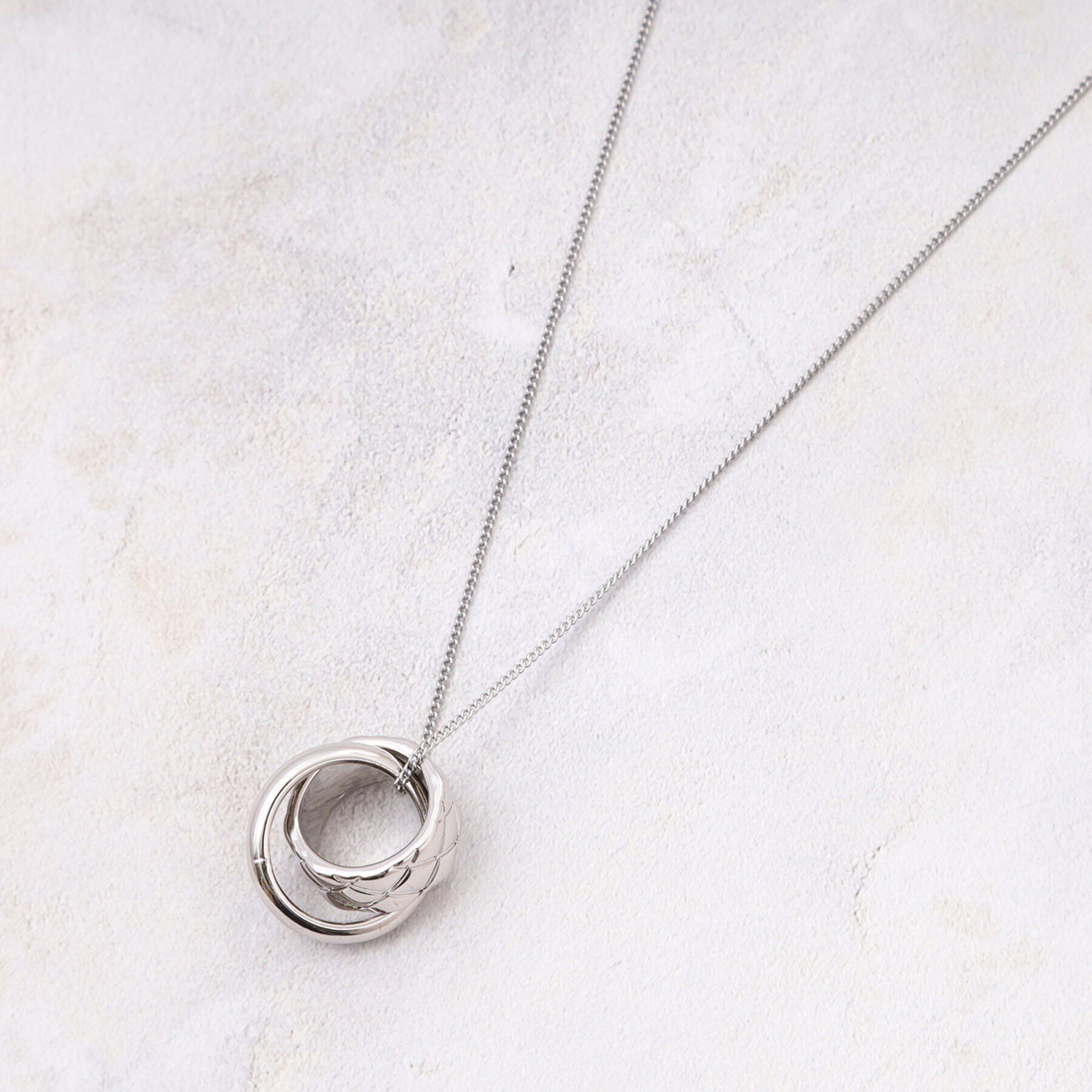 OPAQUE.CLIP「メタルリングキルティングネックレス」|ネックレス|シルバー(006)