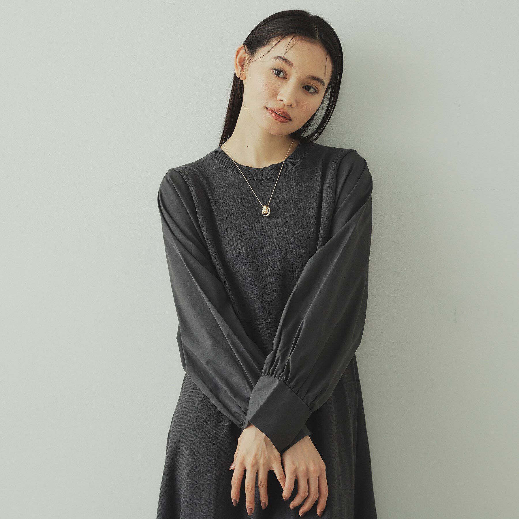 OPAQUE.CLIP「メタルリングキルティングネックレス」|ネックレス|