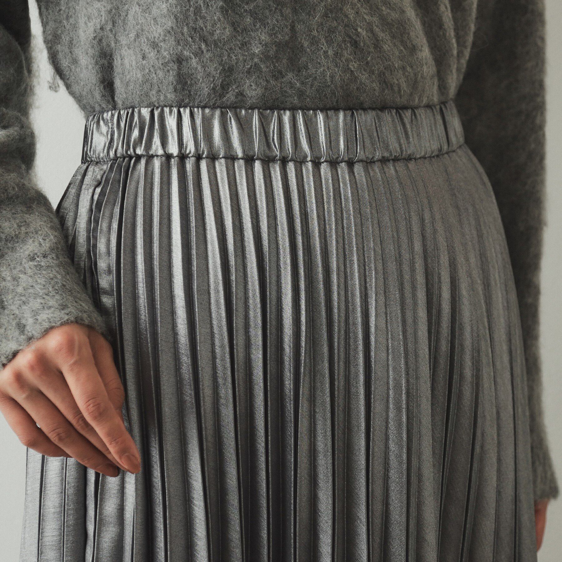 OPAQUE.CLIP「箔プリントイージープリーツスカート【洗濯機洗い可】」|スカート|