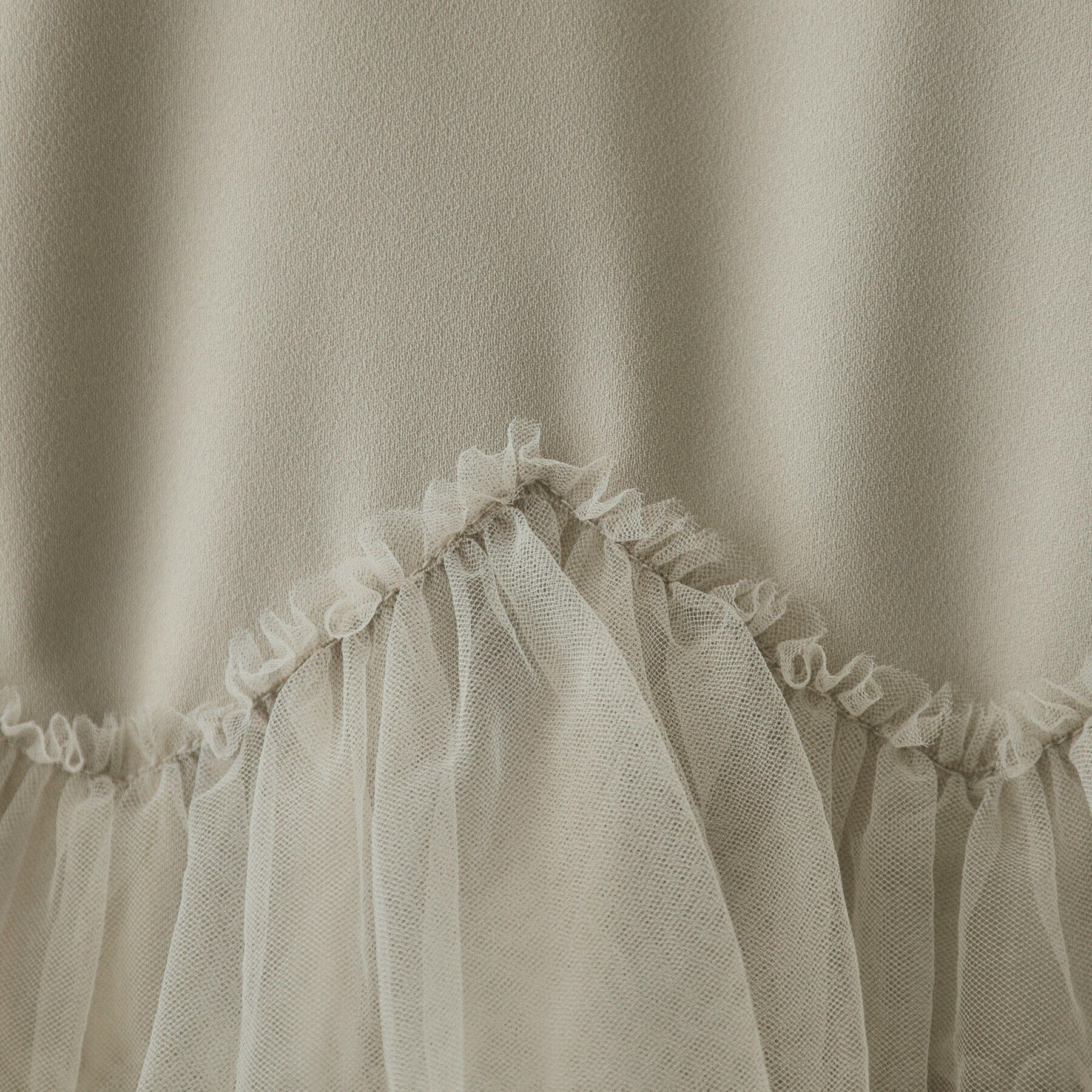 OPAQUE.CLIP「チュールドッキング ペプラムブラウス【洗濯機洗い可】」|シャツ・ブラウス|