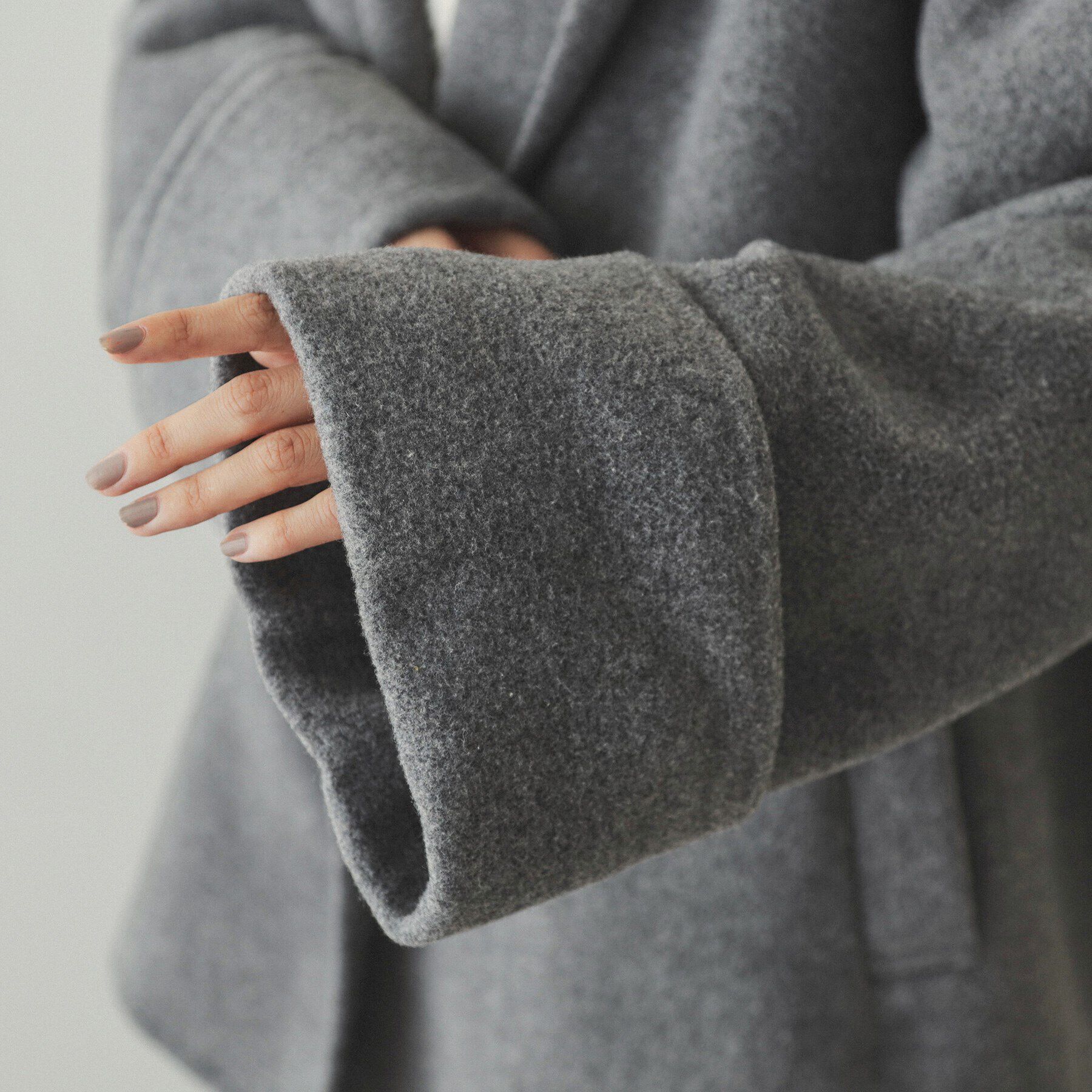 OPAQUE.CLIP「ウール混フードショールカラーミドルコート」|その他|