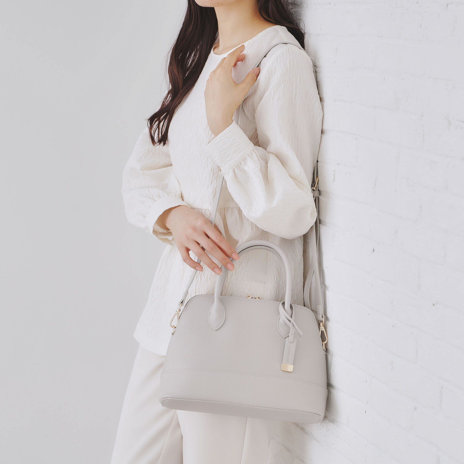 OPAQUE.CLIP「【2WAY/通勤・セレモニー対応】ブガッティバッグ」|ハンドバッグ|グレー(012)