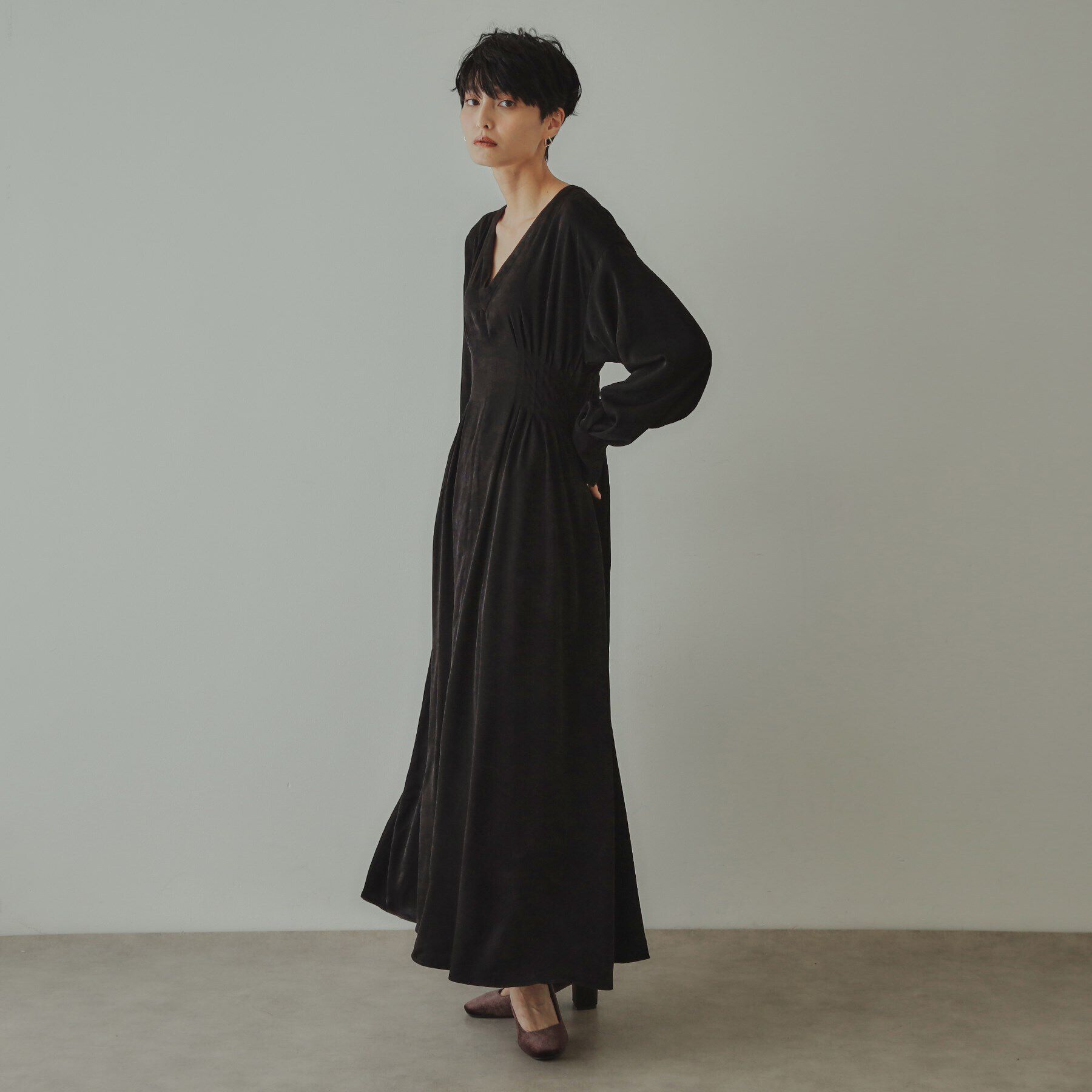 OPAQUE.CLIP「【大草直子さんコラボ】ウエストタックワンピース」|ワンピース|