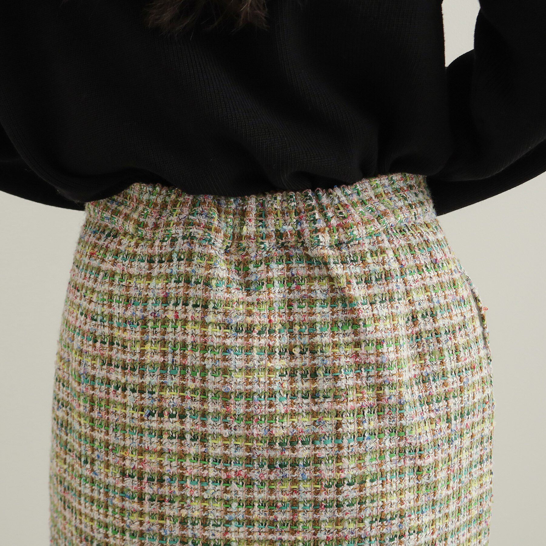 OPAQUE.CLIP「《Oggi掲載》ファンシーツイードナロースカート【洗濯機洗い可】」|スカート|