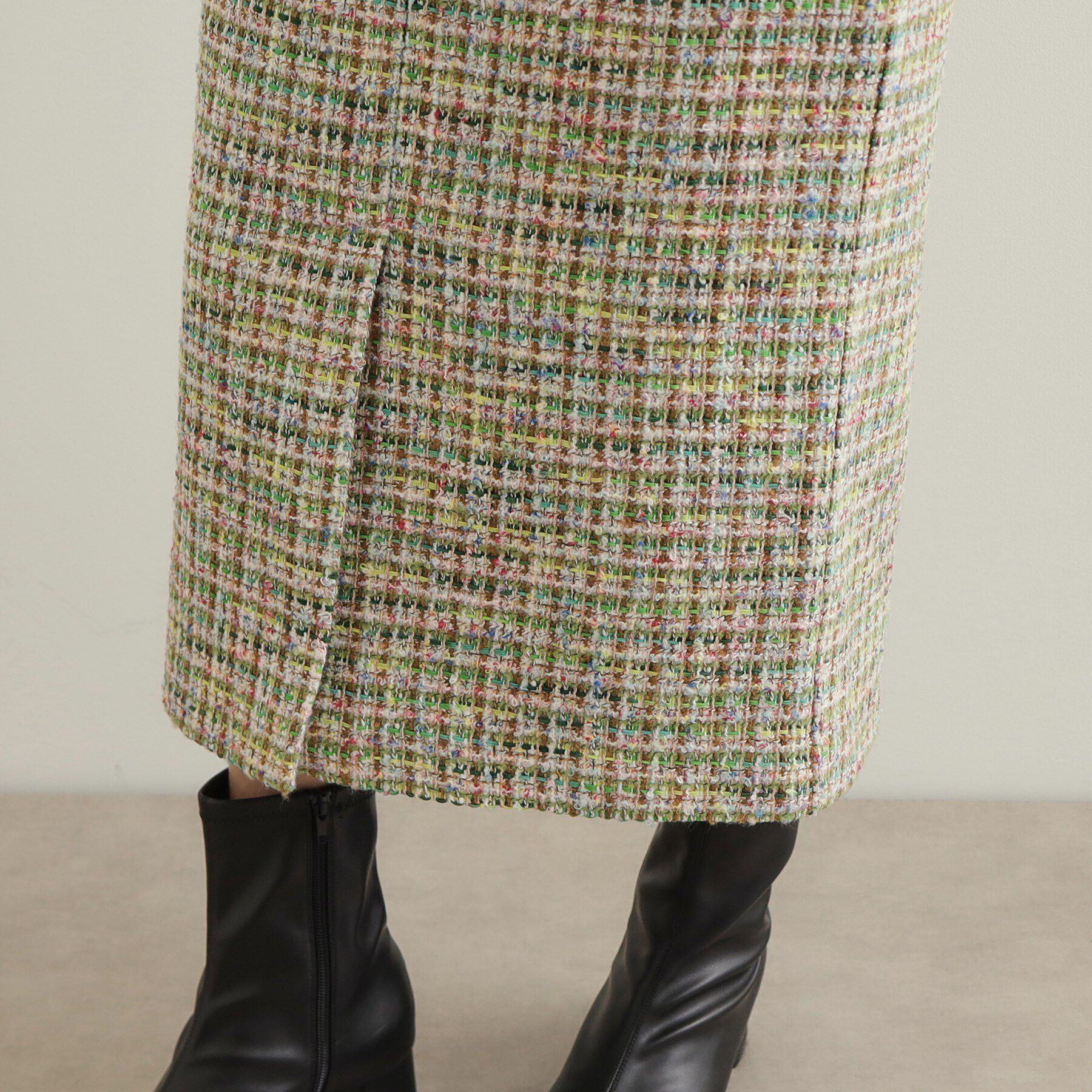 OPAQUE.CLIP「《Oggi掲載》ファンシーツイードナロースカート【洗濯機洗い可】」|スカート|