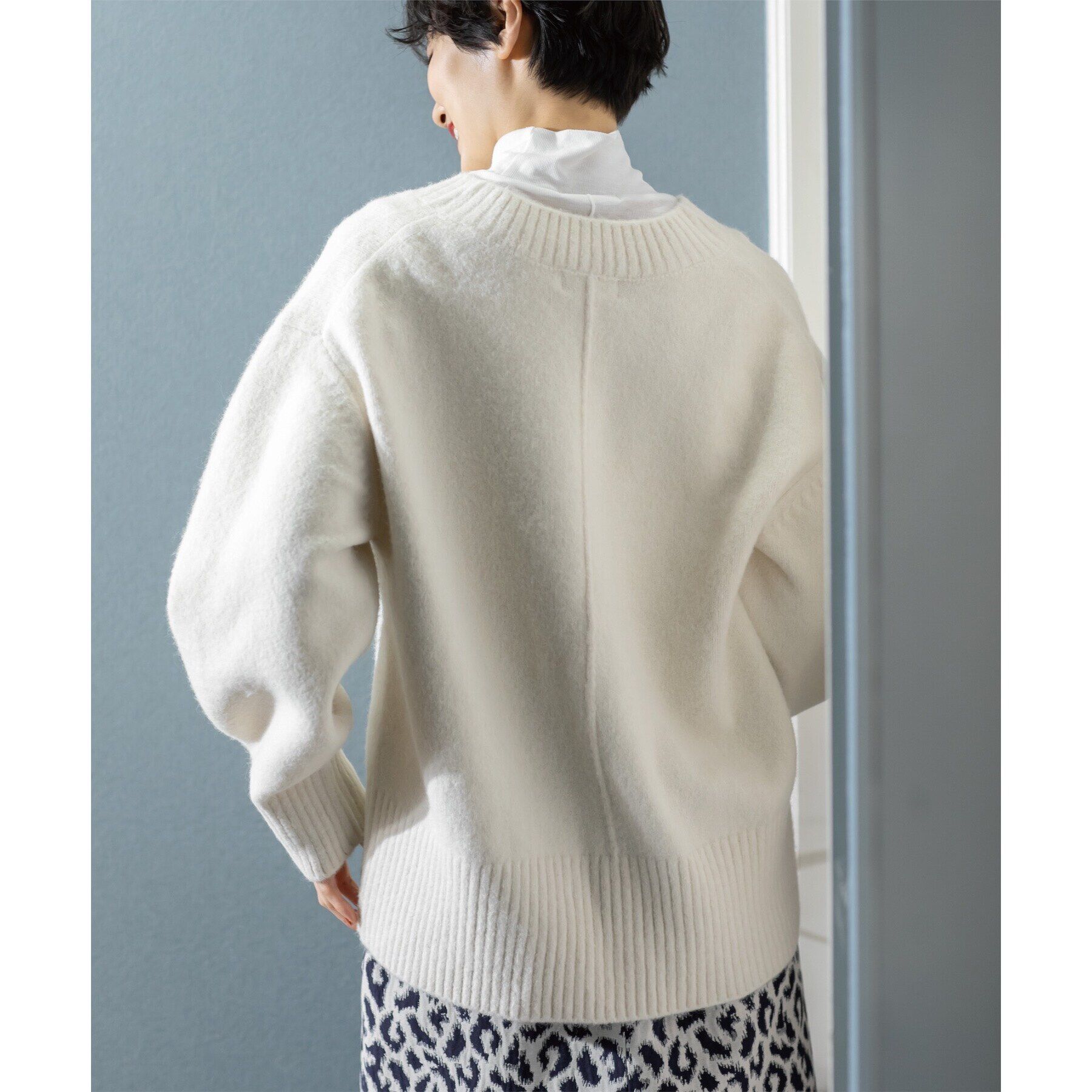 OPAQUE.CLIP「《7color》ふわふわVネックニット【洗濯機洗い可】」|ニット・セーター|