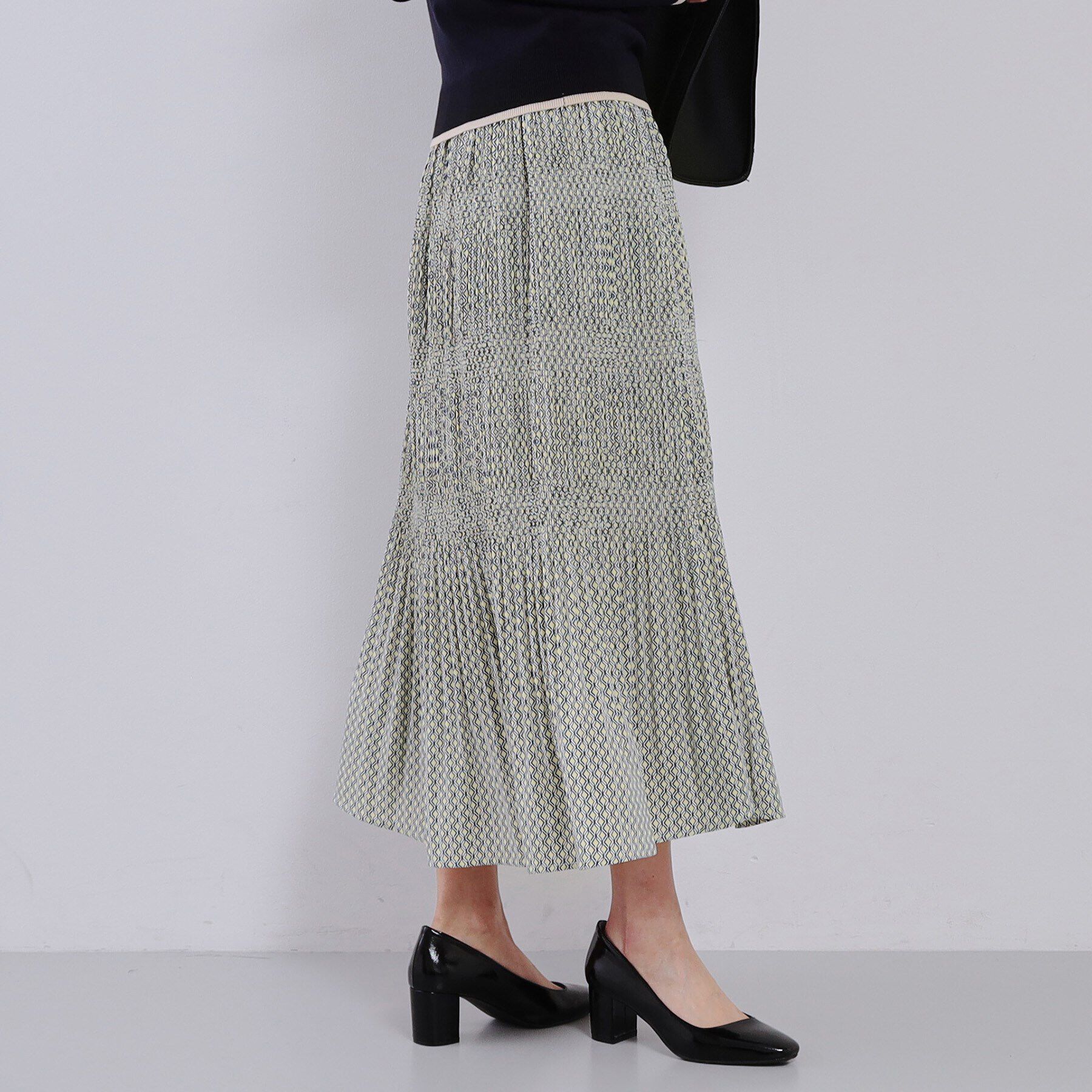 OPAQUE.CLIP「幾何柄マジョリカプリーツスカート【洗濯機洗い可】」|スカート|