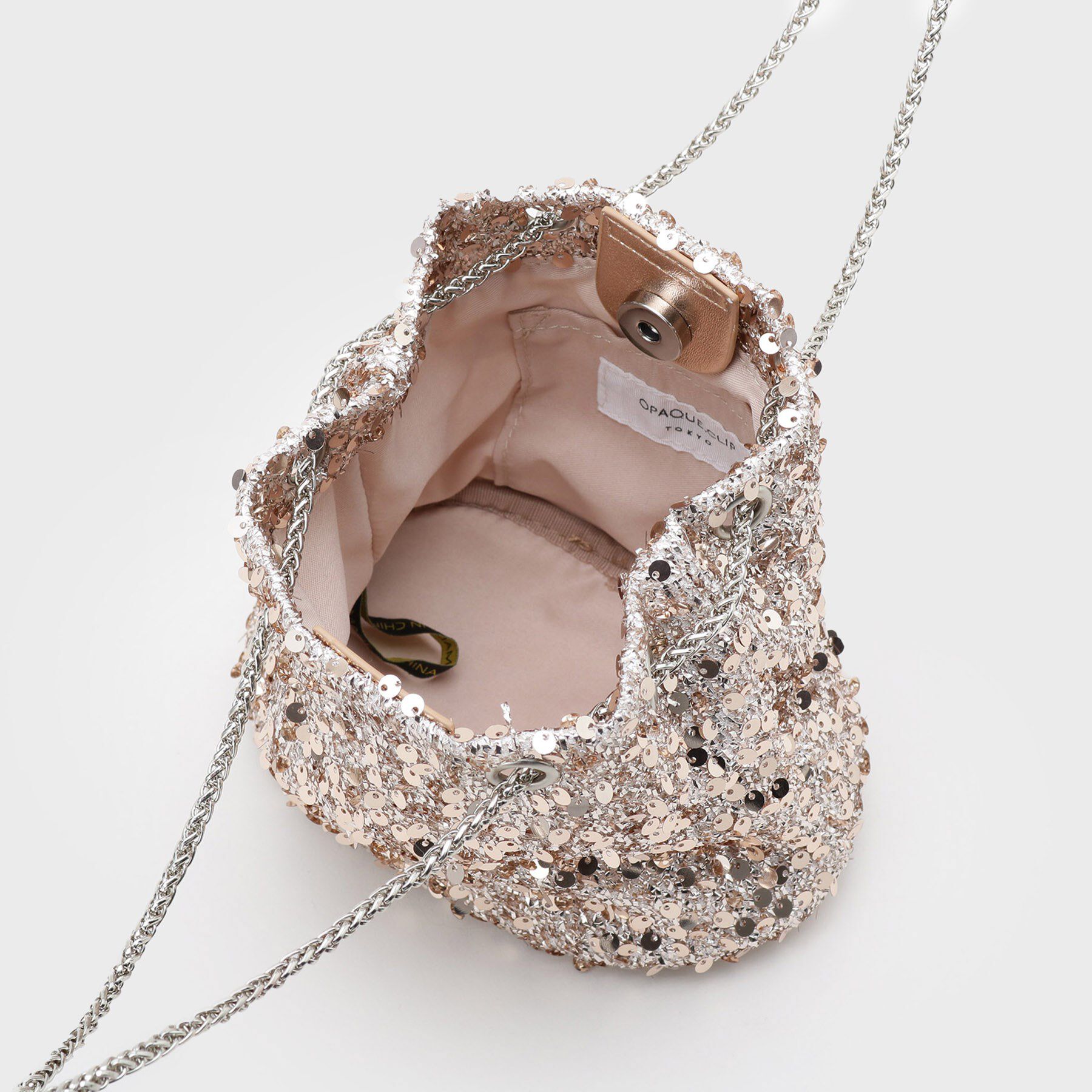 OPAQUE.CLIP「【6色展開】シャイニー素材巾着ミニショルダーバッグ」|ショルダー・メッセンジャー|