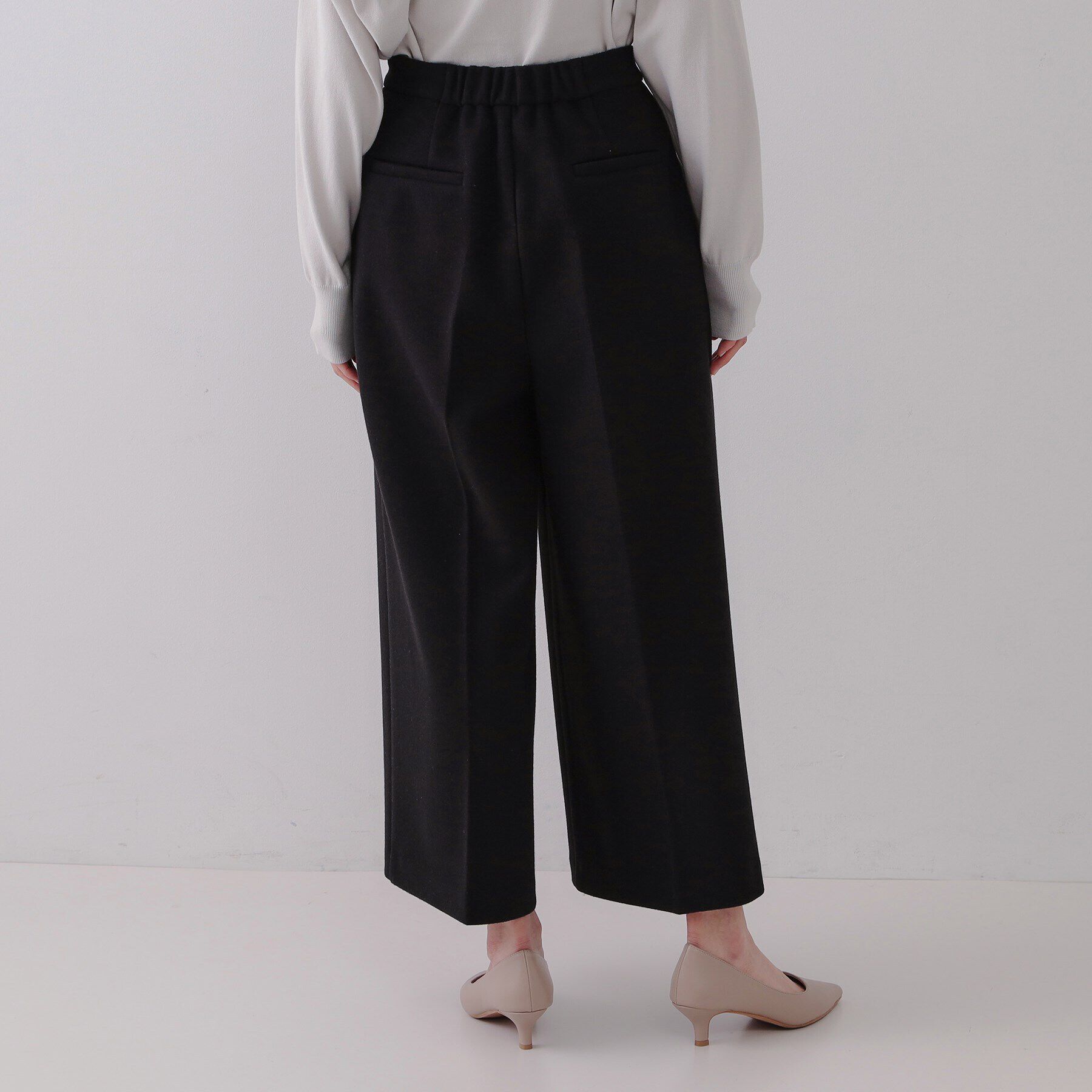 OPAQUE.CLIP「ウールライクストレッチ ワイドクロップドパンツ【洗濯機洗い可】」|その他|